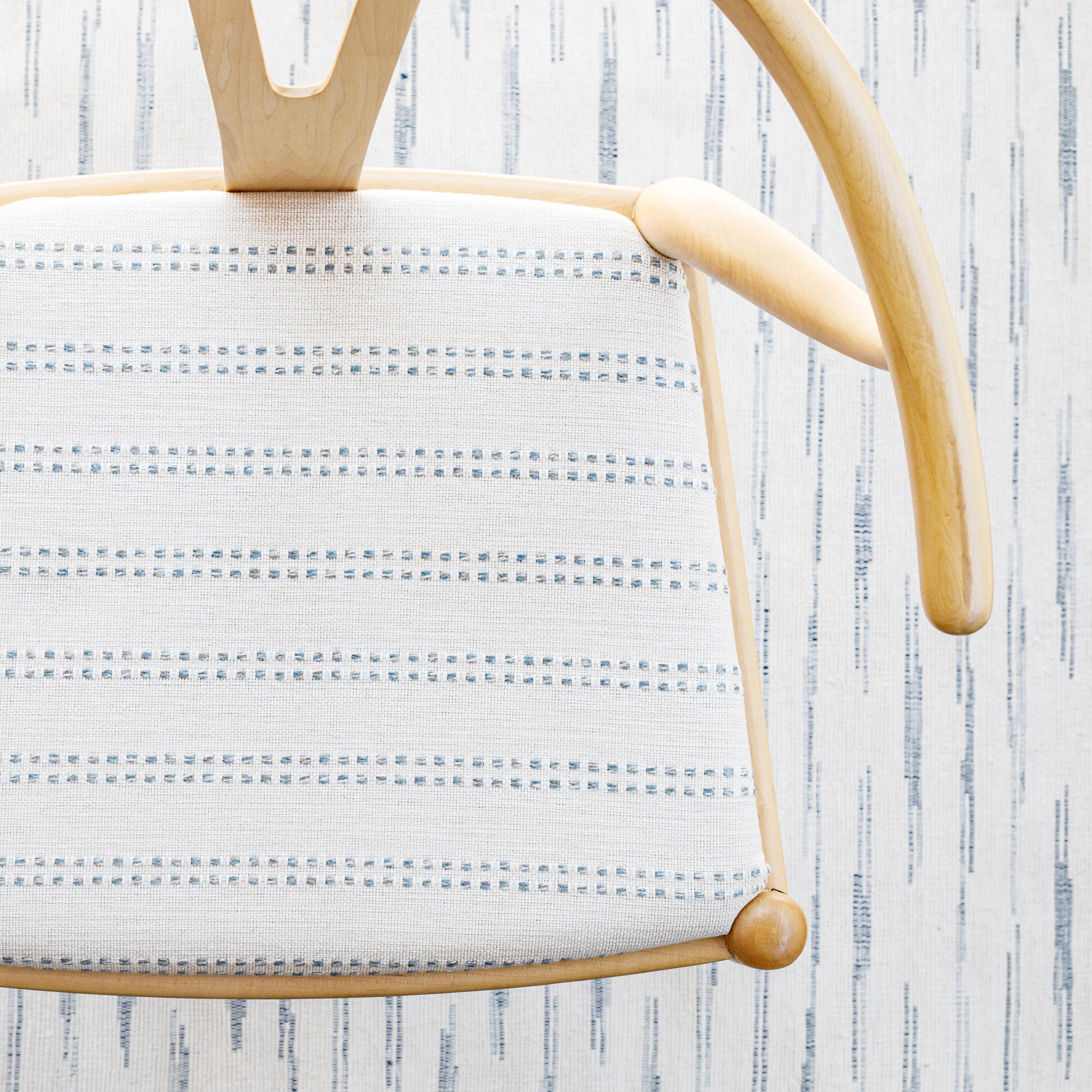 Elodie Stripe Fabric - Sky Blue Cotton Blend Textile for Upholstery, Curtains & DIY Crafts | Premium Home Decor Material for Sofas, Pillows & Sewing Projects