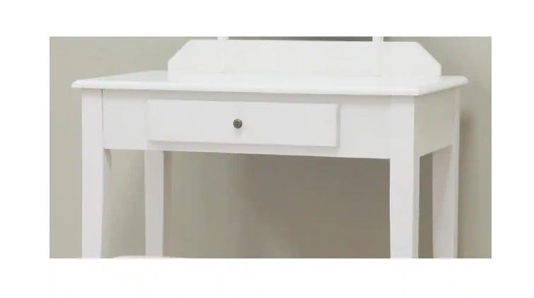 Frenchi Home Furnishing Vanity Set with Mirror - White Makeup Dressing Table for Bedroom & Bathroom Organization
