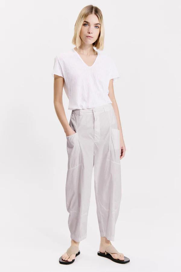 Baggy Leg Comfort Trousers for Women - Pearl Grey | Loose Fit Casual Pants for Lounge, Travel & Everyday Wear