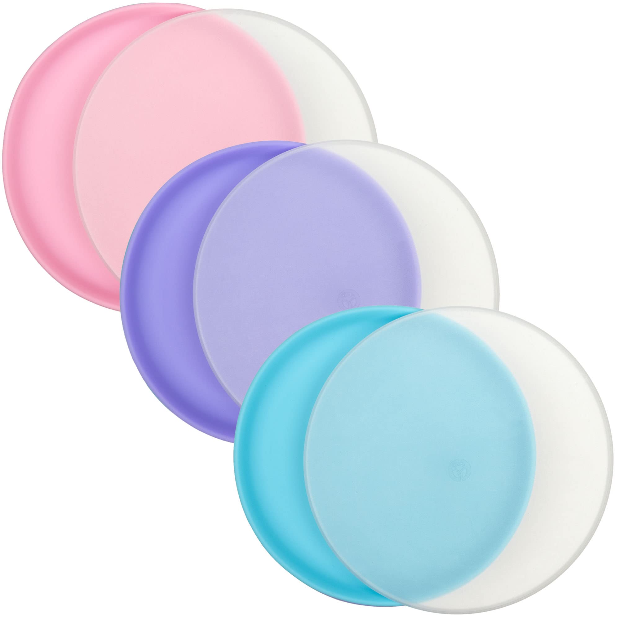 WeeSprout Baby & Toddler Non-Suction Plates with Lids - 100% Food Grade Silicone Plates & Hard Plastic Lids - Unbreakable, Microwave & Dishwasher Safe (3 Pack) - Perfect for Daycare, Travel & Mess-Free Mealtime
