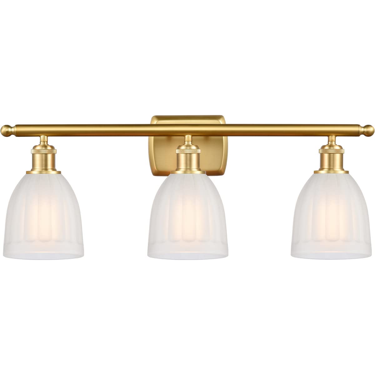 Brookfield 3-Light Bathroom Vanity Light Fixture - Modern LED Bathroom Lighting for Mirror, Sink, and Makeup Area - Perfect for Home, Apartment, and Hotel Bathroom Decor