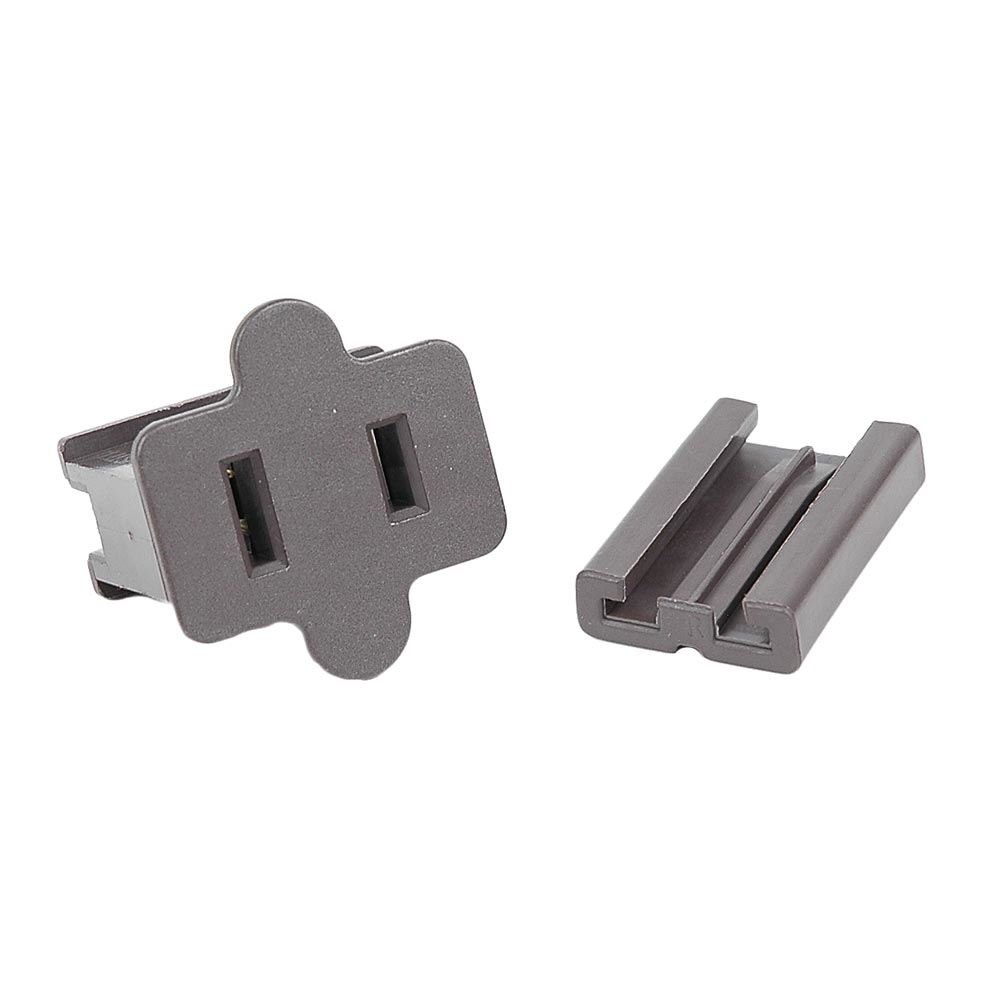 Novelty Lights SPT1 Female Vampire Plugs (25 Pack) - Brown Indoor/Outdoor Christmas Light Connectors, 8 Amp Rating, Easy Slide-On Back for Holiday Decorations, Tree Lighting & Yard Displays