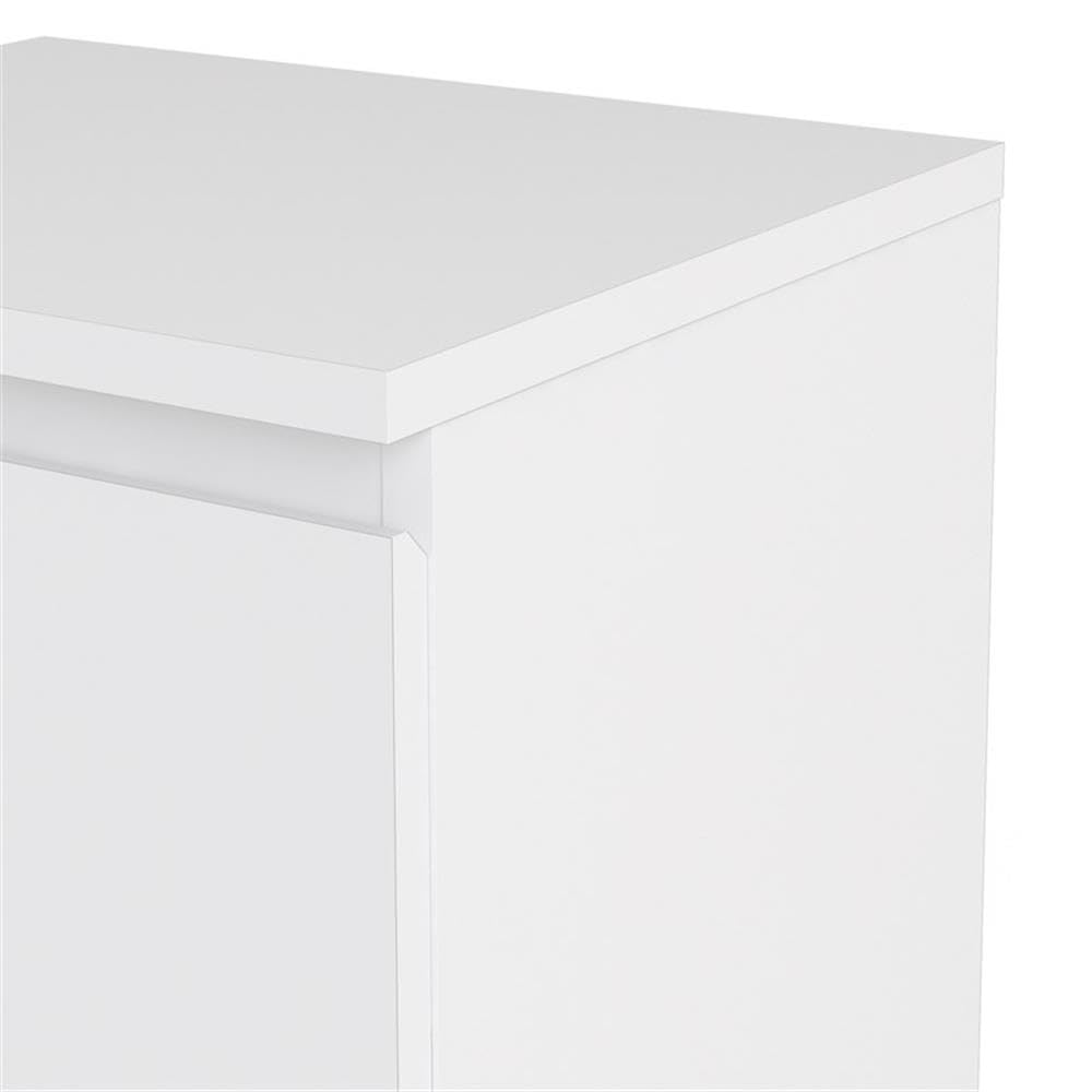 Modern 2-Piece White Bedroom Set with Handle-Free Wood Nightstands - Perfect for Contemporary Home Decor & Small Space Bedrooms