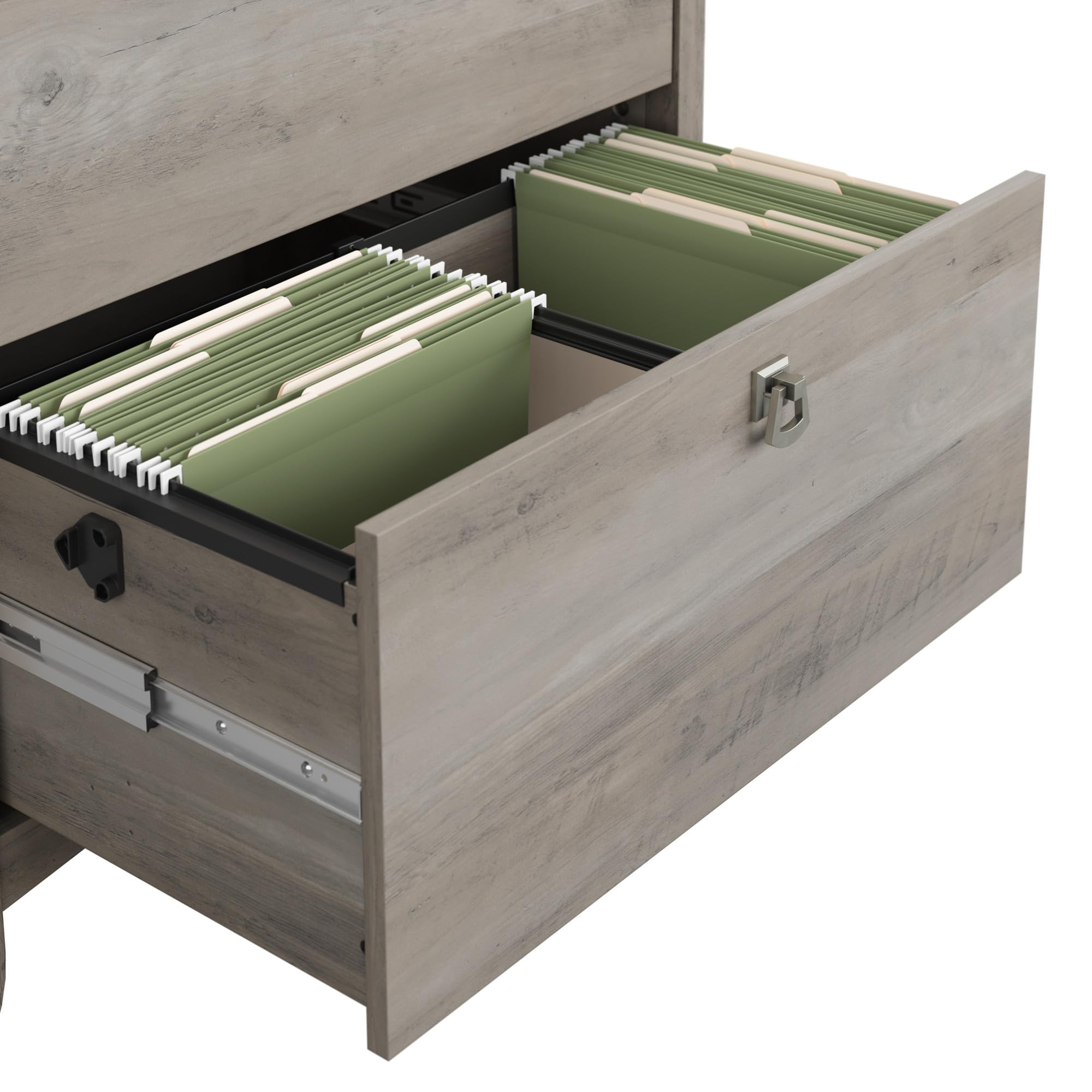 Bush Furniture Salinas 2-Drawer Lateral File Cabinet - Driftwood Gray - Home Office Storage Solution for Documents & Supplies