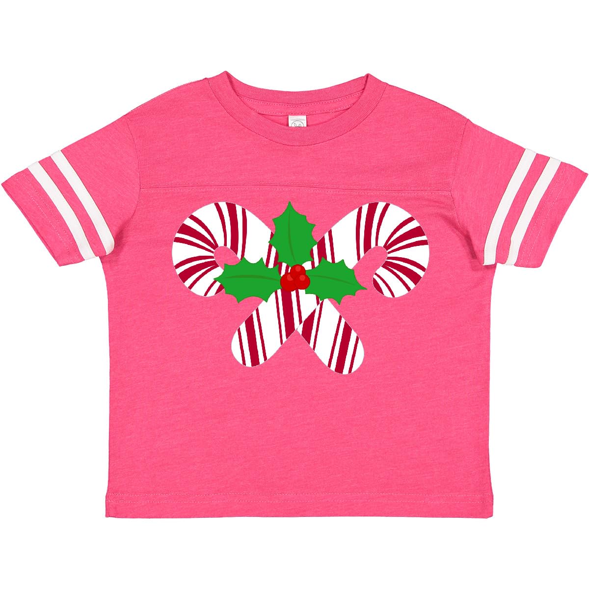 Inktastic Candy Canes and Holly Christmas Toddler T-Shirt - Cute Holiday Outfit for Baby Boys & Girls - Perfect for Christmas Photos, Parties & Family Gatherings
