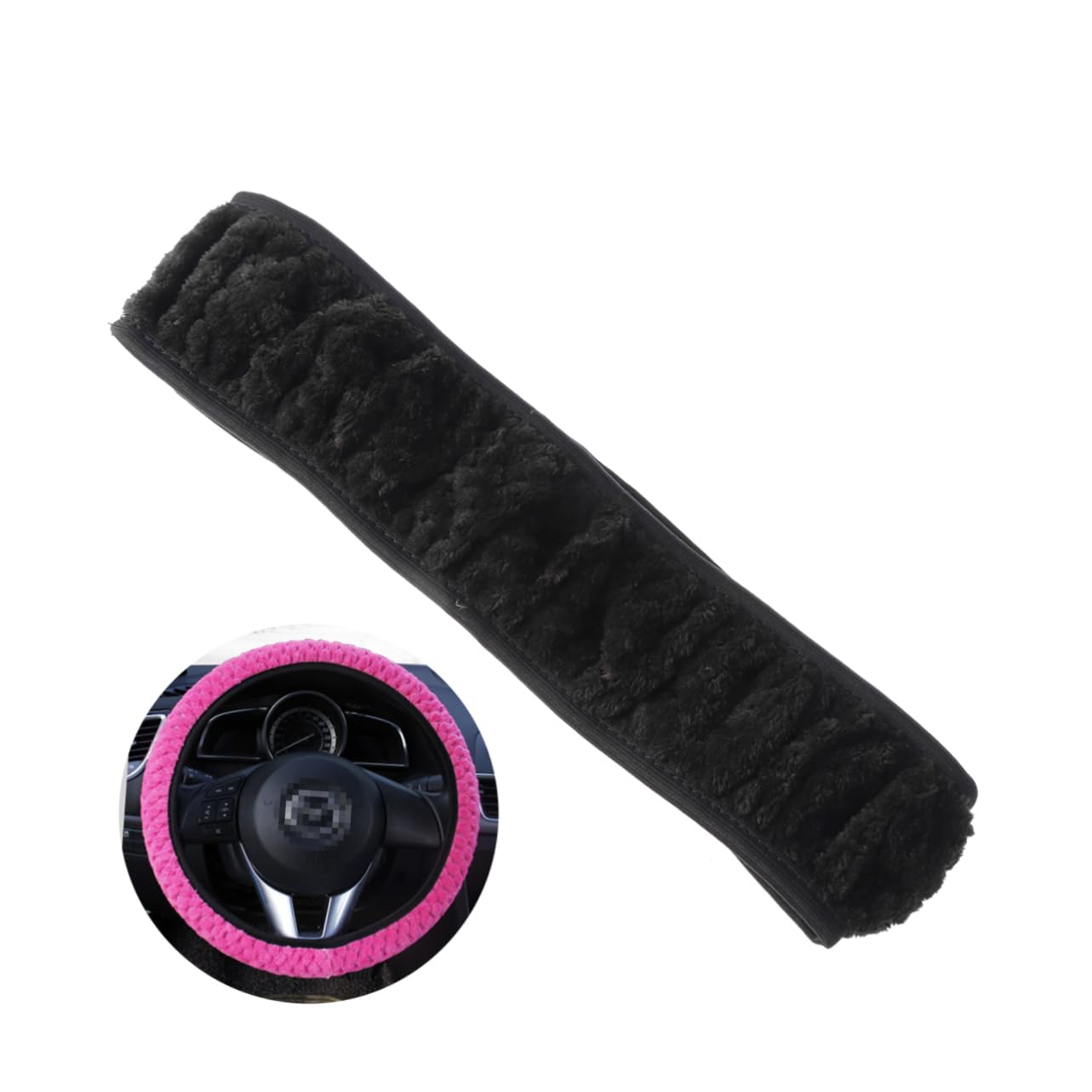 VICASKY Black Elastic Car Steering Wheel Cover 36-38cm (14-15 inches) - Stylish, Non-Slip, Easy to Install for Comfort & Safety - Perfect for Daily Commute, Road Trips & Winter Driving