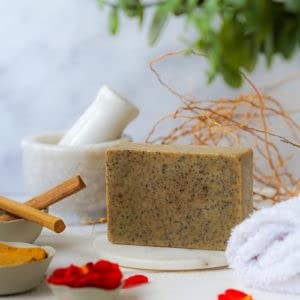 OrgiGleam Handmade Natural Nalangu Maavu Soap | 100% Pure Organic Herbal Bath Powder Soap (Pack of 2, 100g Each) for Glowing Skin & Ayurvedic Relaxation