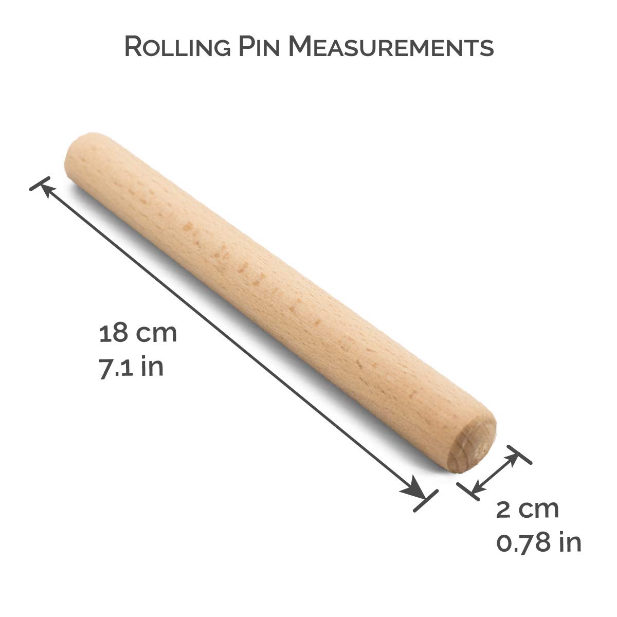 Twinklebelle Kids' 7-Inch Small Wooden Rolling Pins Set for Baking, Pizza Making, Pasta Dough & Play-Dough Crafts - 6-Piece Pack - Perfect for Birthday Parties, Classroom Activities & DIY Art Projects