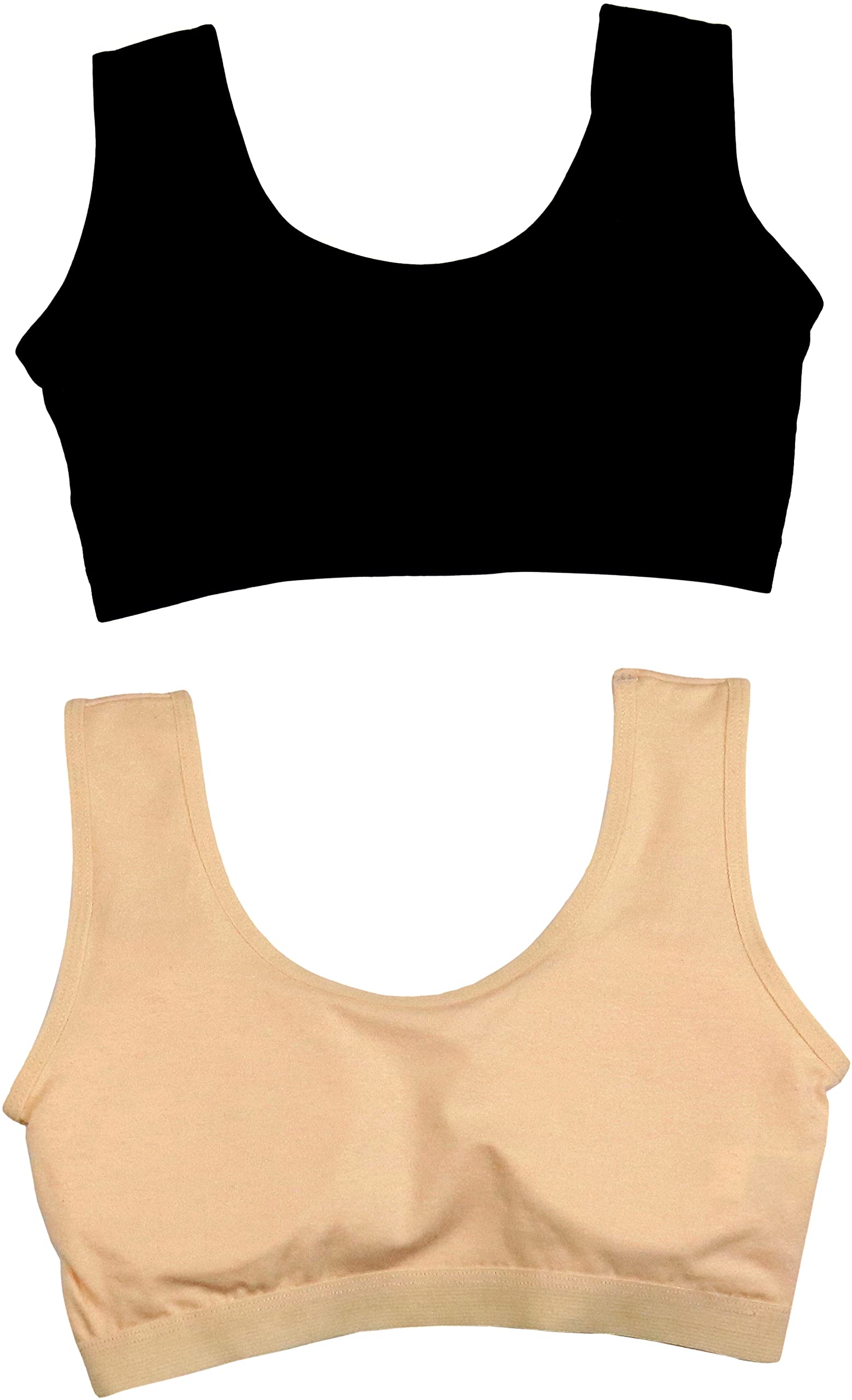 ToBeInStyle Girls' Training Bras 6-Pack - Soft Cotton Comfort Bras for Teens & Tweens - Breathable & Adjustable for Sports, School & Everyday Wear