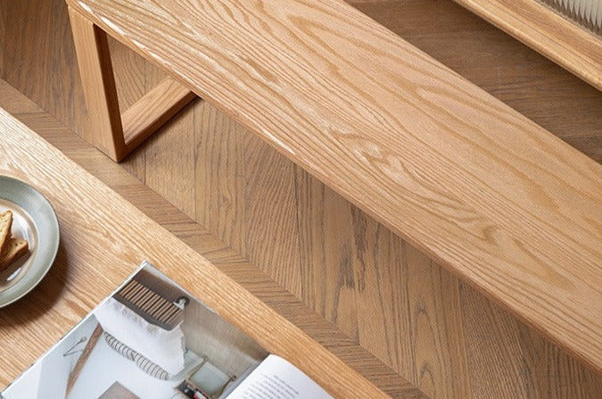 Oak Solid Wood Long Bed End Bench - Durable & Stylish Storage Bench for Bedroom, Living Room, or Entryway - Perfect for Extra Seating & Organization