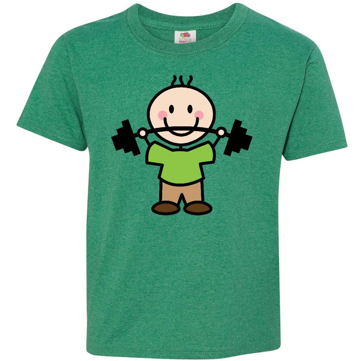 Inktastic Weightlifting Boy Weightlifter Exercise Youth T-Shirt - Gym Workout & Sports Apparel for Kids & Teens