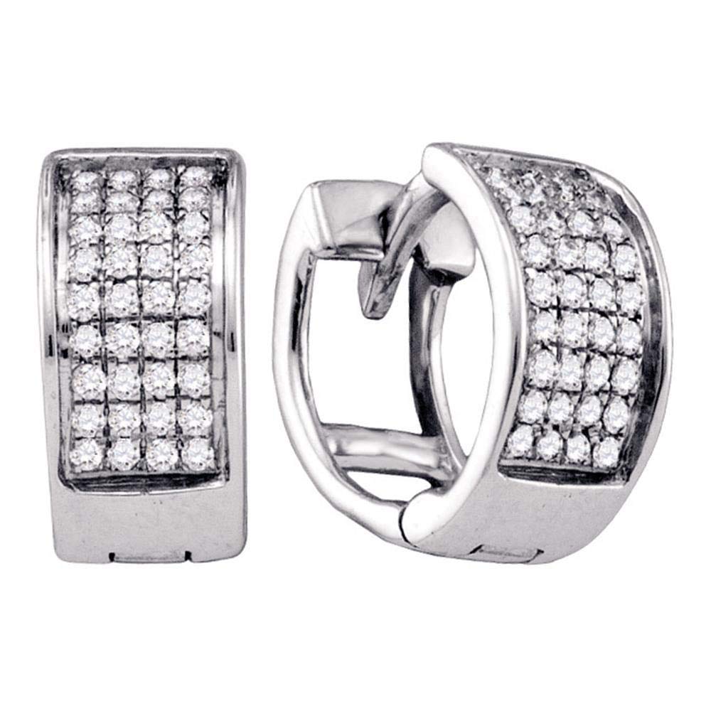 Sterling Silver Diamond Huggie Hoop Earrings for Men & Women - 1/6 Cttw Unisex Jewelry - Perfect for Everyday Wear, Date Nights & Special Occasions