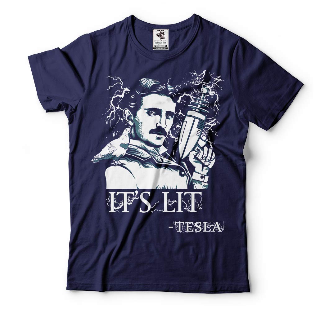 Premium Nikola Tesla Scientist Electrician Inventor Graphic T-Shirt - Cool Science & Tech Geek Tee for Men & Women - Perfect for Tesla Fans, Science Enthusiasts, and Gift Giving