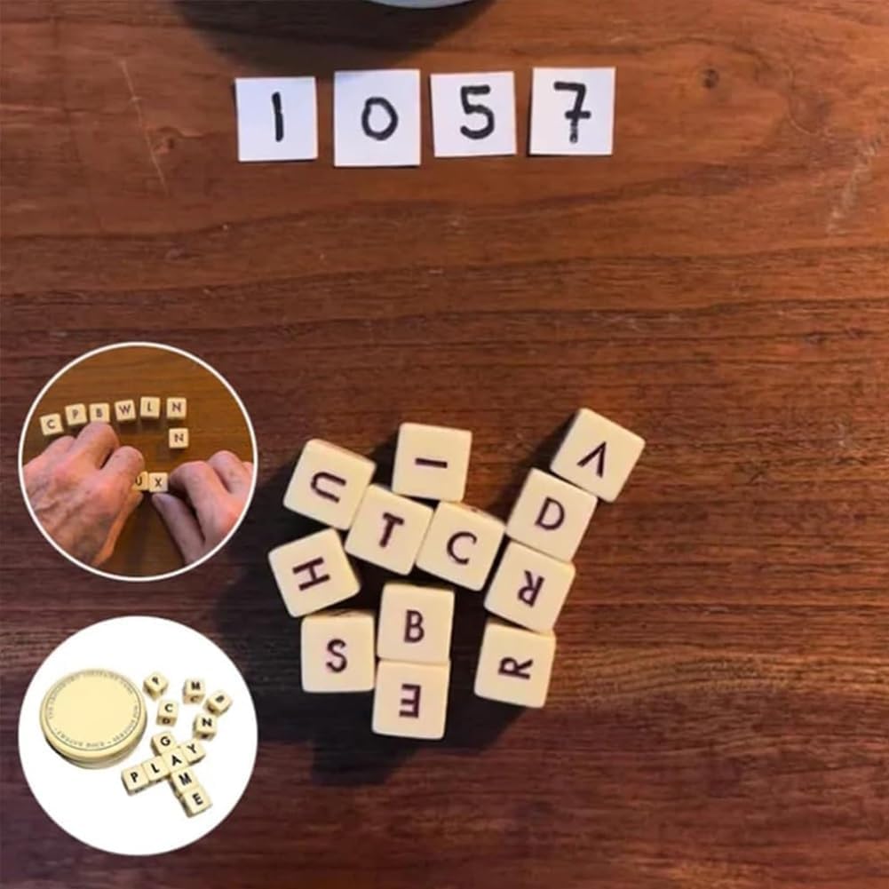 2PC Crossword Solitaire Dice Game - 12 Letter Dice Set with Travel Case | Fun Word Building Game for Kids & Adults | Perfect for Family Game Night, Travel Entertainment & Classroom Learning