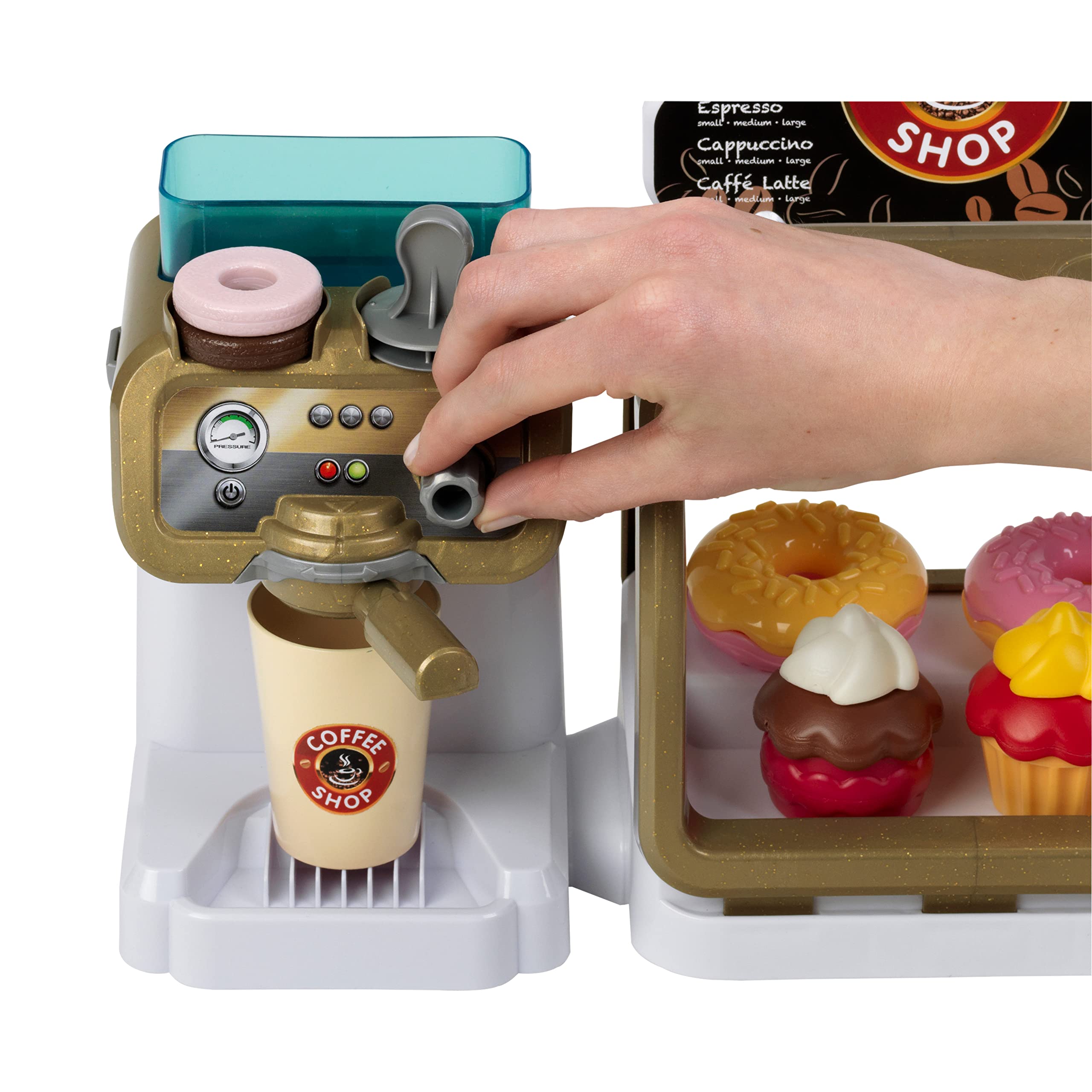 Theo Klein Pretend Play Coffee Shop Set - Kids Toy Barista Espresso Machine & Accessories for Imaginative Play - Perfect for Birthday Gifts & Role Play Games (Cafe, Kitchen, Home)