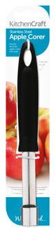 Premium Black Handle Stainless Steel Apple Corer - Easy Fruit Coring Tool for Baking, Cooking & Healthy Snacks