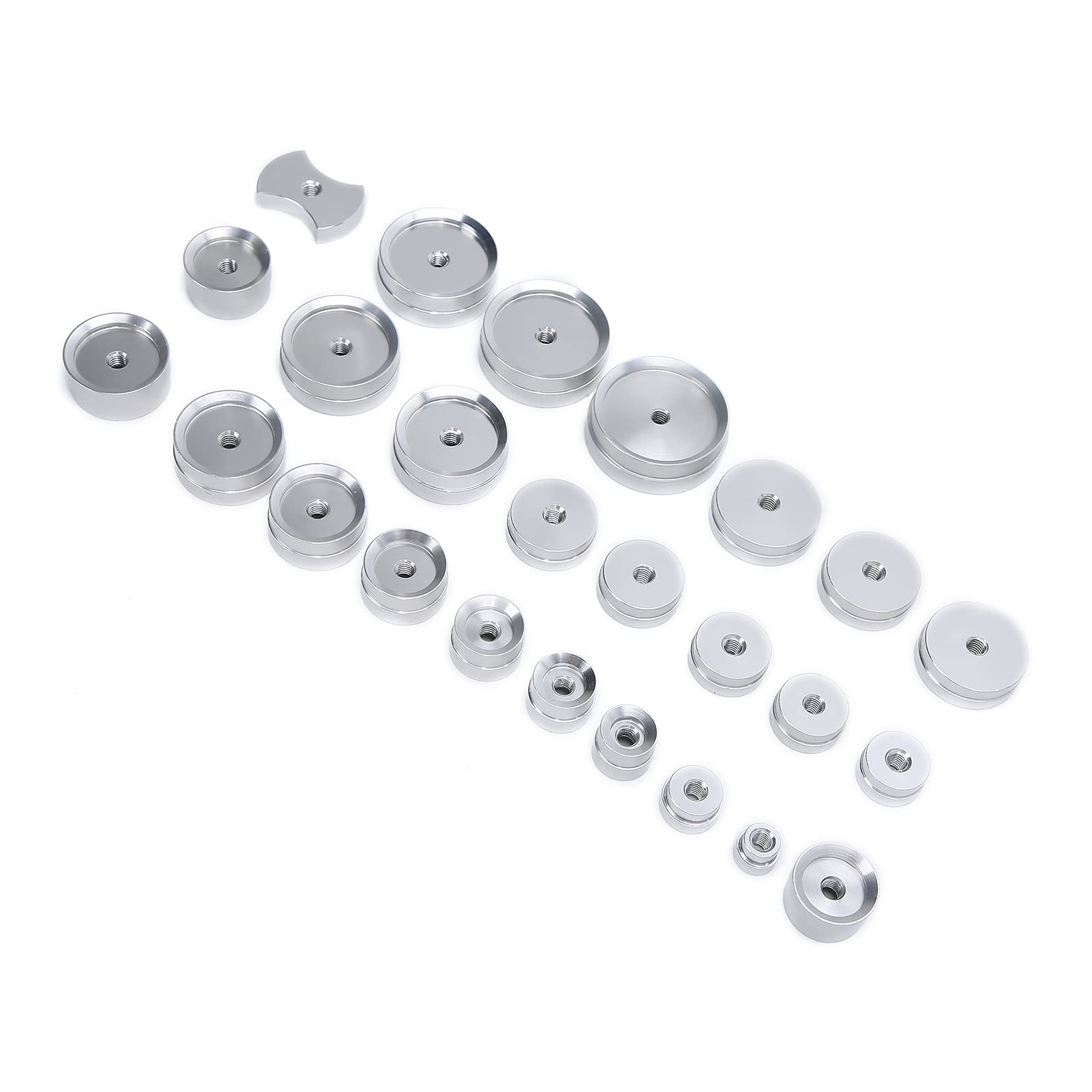 25pcs Watch Dies Kit - Aluminum Alloy Watch Back Case Press Tool Set for Watchmakers | Watch Repair, Case Closer & Capping Machine Dies | Professional Watchmaking Tools for Watch Back Removal & Installation
