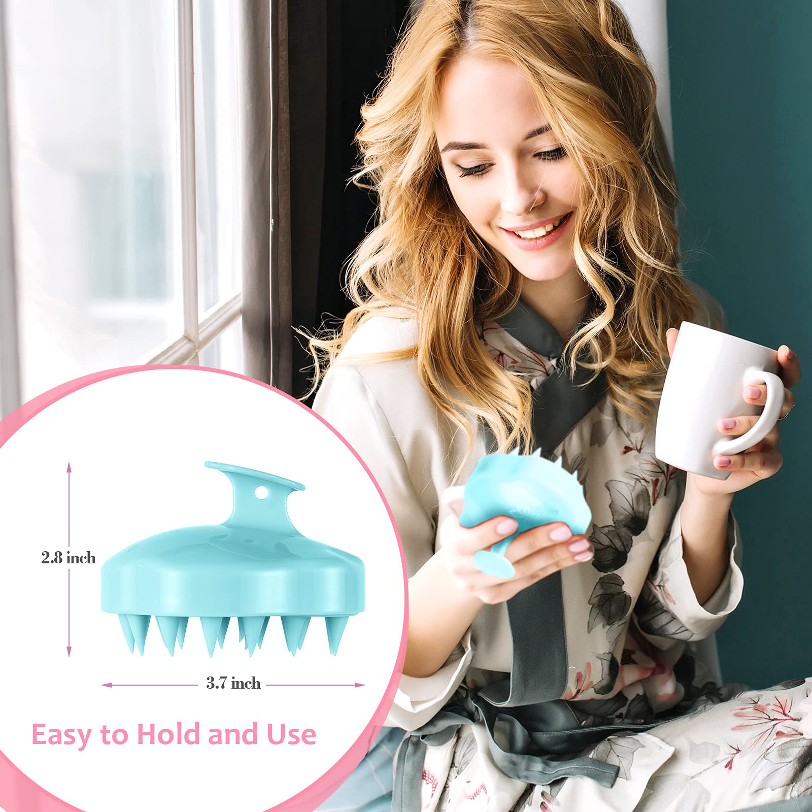 **Silicone Scalp Massager Shampoo Brush – Soft Hair Scrubber for Wet & Dry Hair, Relieves Itchy Scalp, Reduces Dandruff & Stimulates Hair Growth – Shower & Bath Hair Care Tool (Blue) – Perfect for Relaxation & Deep Cleansing**