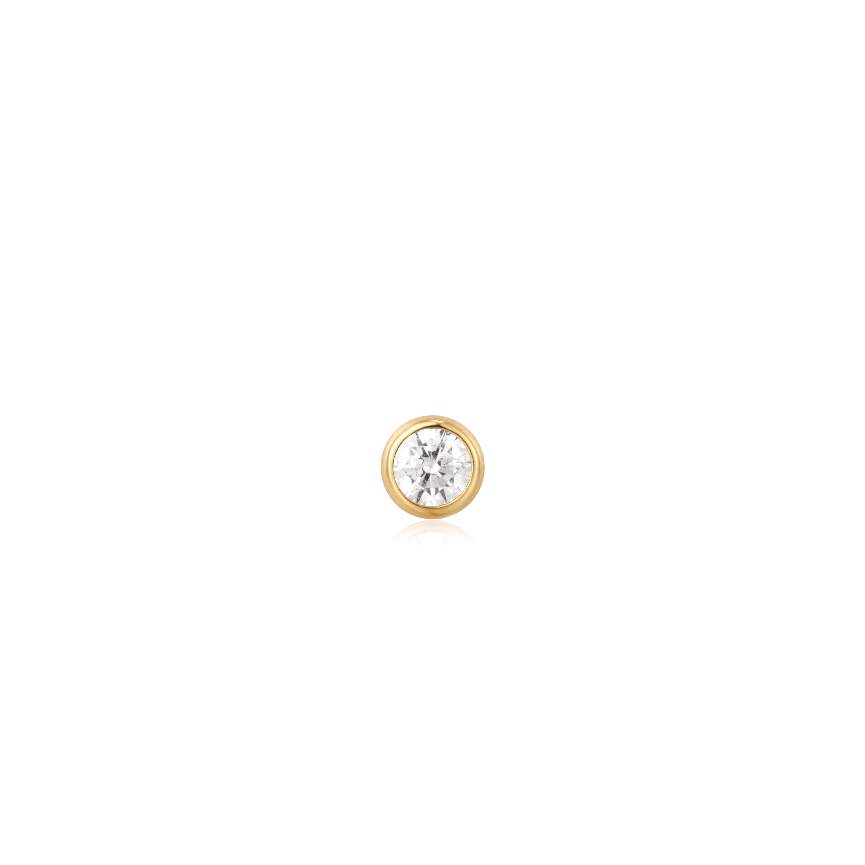 14K Gold Plated Solitaire Cubic Zirconia Barbell Piercing - Elegant Nose Ring & Cartilage Earring for Women | Perfect for Everyday Wear & Special Occasions