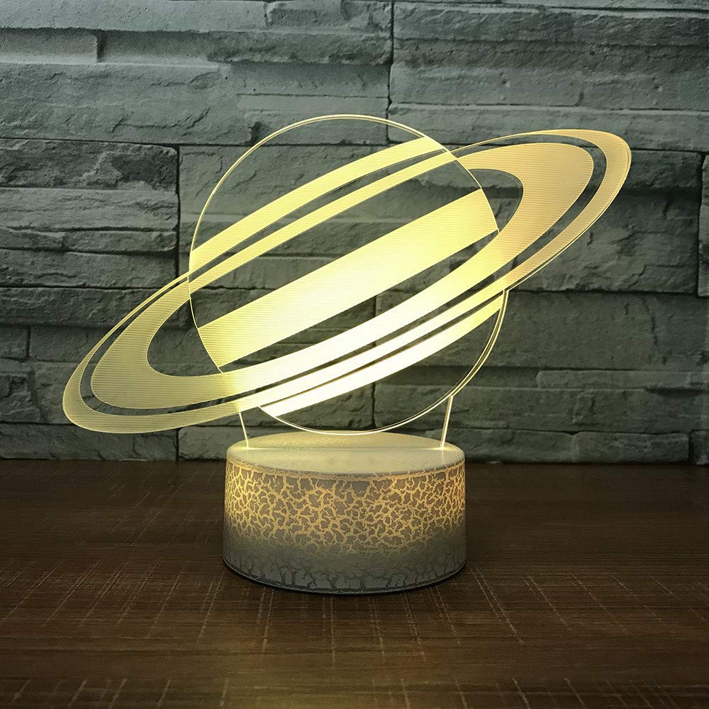 LLWWRR1 3D LED Universe Planet Night Light - Colorful Gradient Children's Bedroom Decor, Creative Desk Table Lamp for Kids Room, Space-Themed Atmosphere Lighting, Perfect Gift for Boys & Girls | Ideal for Bedtime, Study, and Nursery Decor
