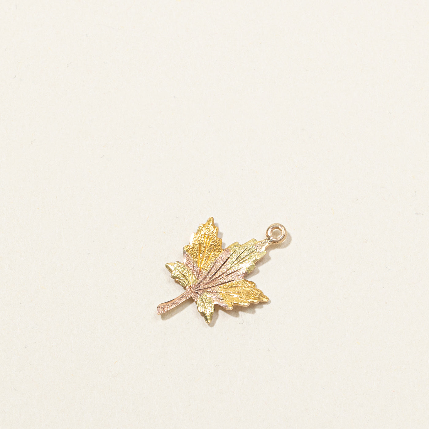 10K Two-Tone Gold Maple Leaf Charm Pendant - Elegant Jewelry Gift for Women, Perfect for Necklaces & Bracelets - Birthday, Anniversary, Christmas