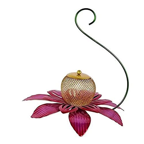 Elegant Glass Hummingbird Feeder - Outdoor Hanging Bird Feeder with Flower Design for Nectar, Water & Food - Perfect for Garden, Patio, and Backyard Bird Watching