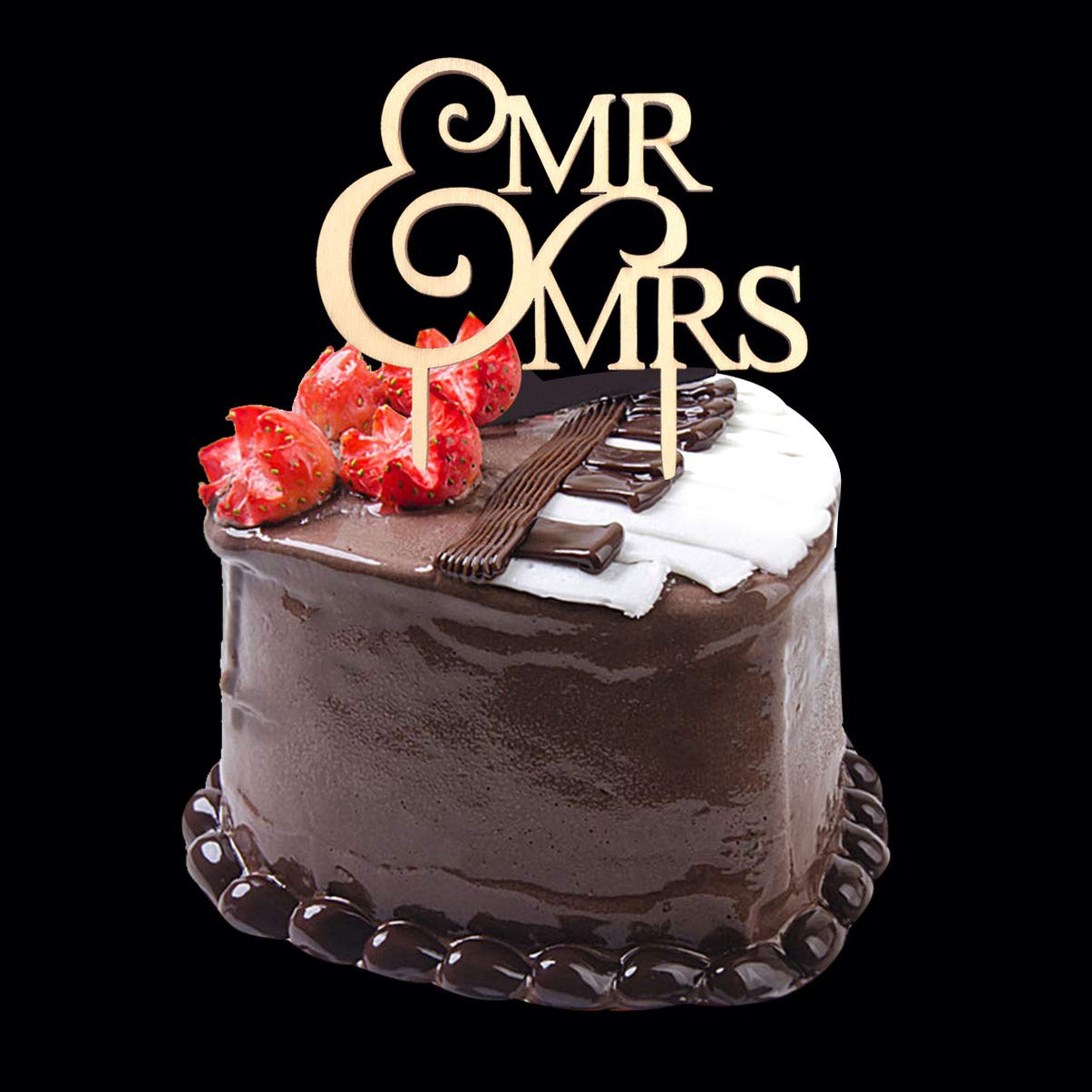 Handmade Rustic Wooden Cake Topper - Wedding Love Cake Decoration, Mrs Cake Sign for Bridal Shower, Birthday Party & Anniversary | Perfect for Rustic Weddings, Country Themed Celebrations & Romantic Cake Decorations