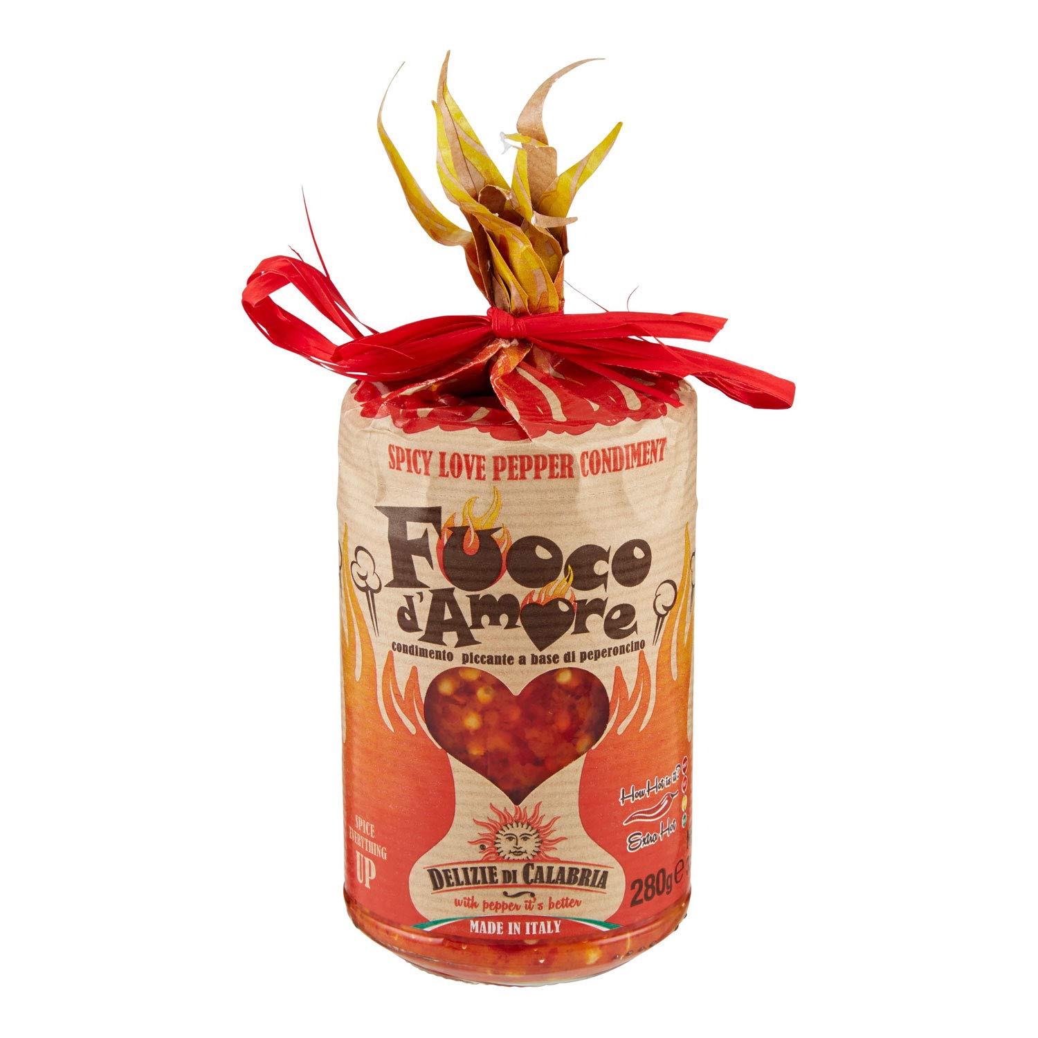 Fuoco d'Amore: Extra Hot Chili Pepper Sauce 280g - Perfect for Pizza, Pasta & Spicy Food Lovers