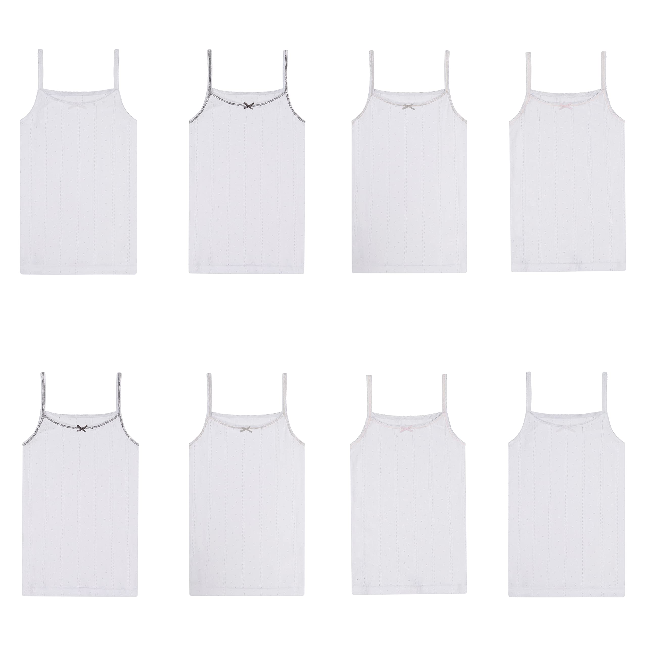 Buyless Fashion Girls Tank Tops - 8 Pack Sleeveless Cotton Cami Undershirts for Kids & Toddlers, Breathable Summer Tops for Dance, Gymnastics, School, Playdates & Outdoor Activities