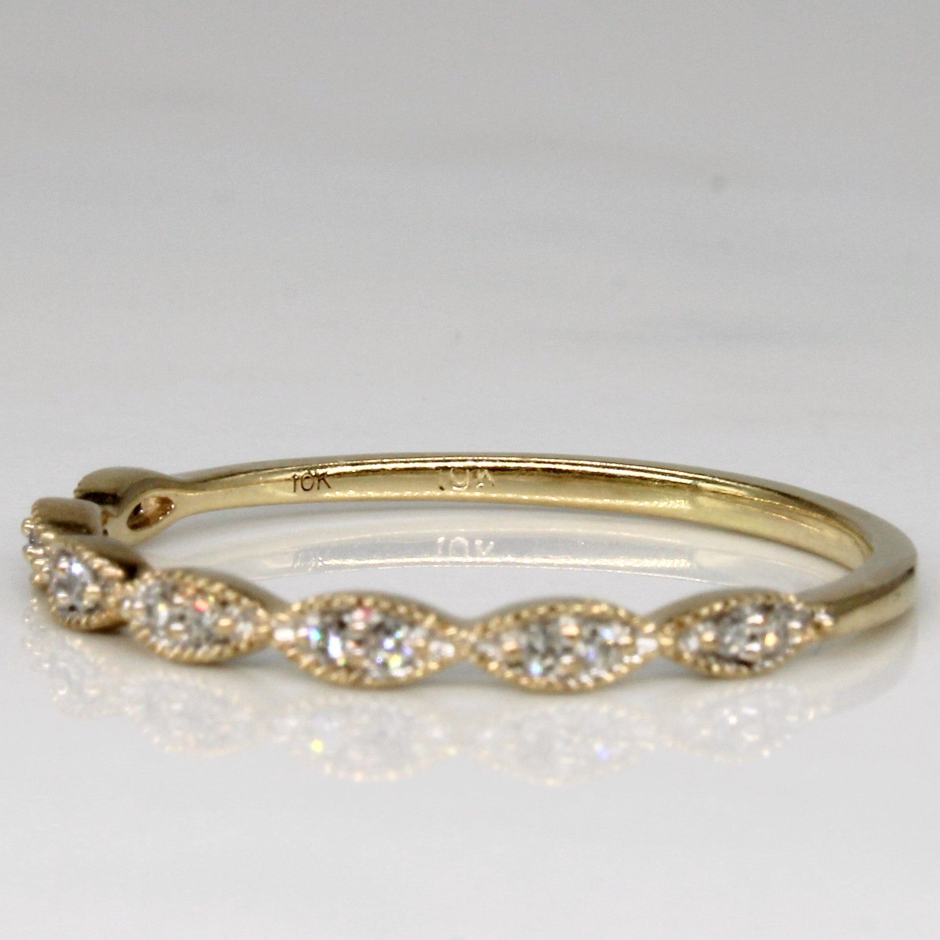 0.07ctw Scalloped Diamond Ring for Women - Size 8.5 | Elegant Wedding Band, Anniversary Gift & Everyday Jewelry | Perfect for Engagement, Promise Rings & Special Occasions