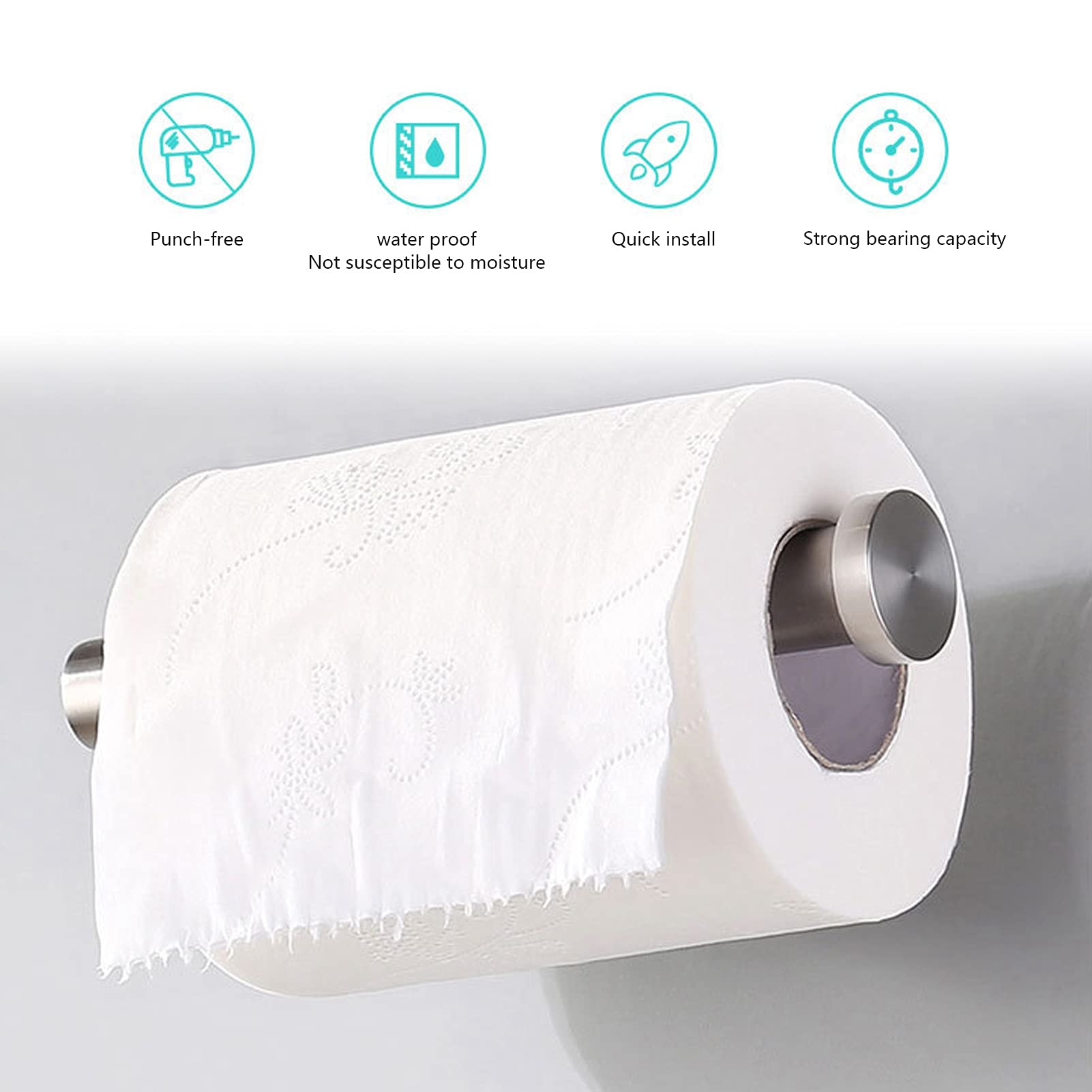 Stainless Steel Under Cabinet Paper Towel Holder - Wall Mount Adhesive Napkin Dispenser for Kitchen, Bathroom, Office | Space-Saving & Durable SUS304 Design