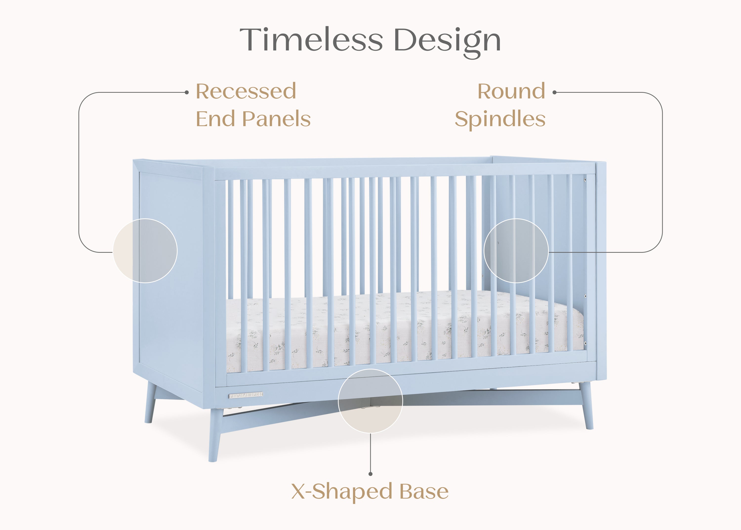 Dylan 4-in-1 Convertible Baby Crib - Toddler Bed, Daybed & Full-Size Bed | Safe Nursery Furniture for Newborns & Kids | Perfect for Modern Nursery, Daycare & Guest Room