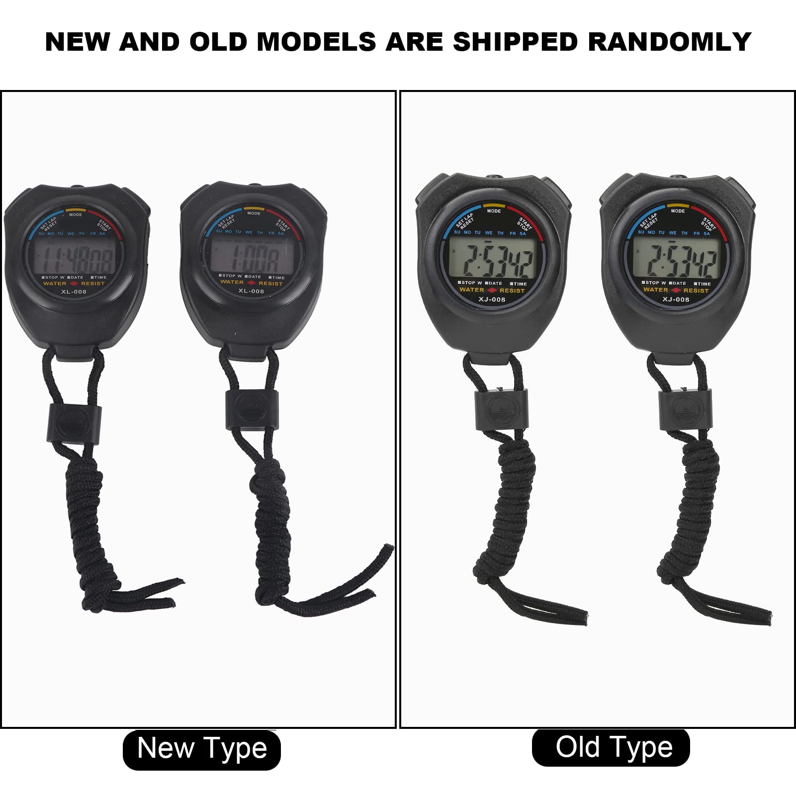Digital Stopwatch for Sports - 2-Pack LCD Timer for Racing & Running