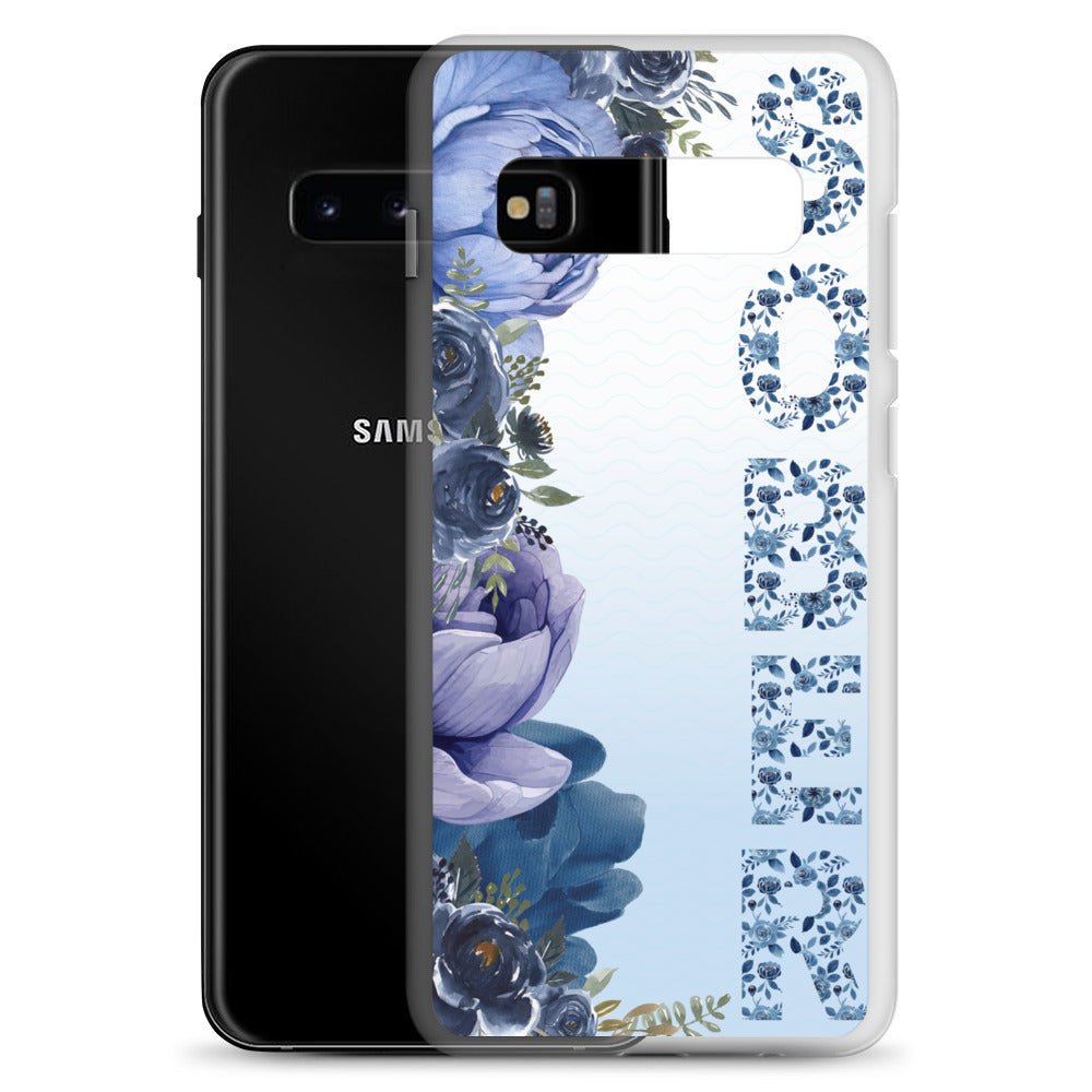 SOBER Moody Chinoiserie Samsung Phone Case - Clear Deep Floral Design Protective Cover for Galaxy S23/S22/S21 - Perfect for Women's Fashion & Home Decor Style