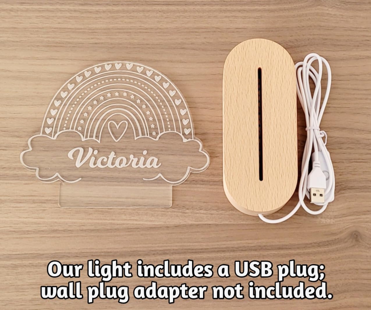 Personalized Night Light for Kids - Custom Name Baby Gift with Cloud, Butterfly, Rainbow, Moon & Stars Design - Perfect Nursery Decor & Unique Birthday Present for Baby Girls & Boys