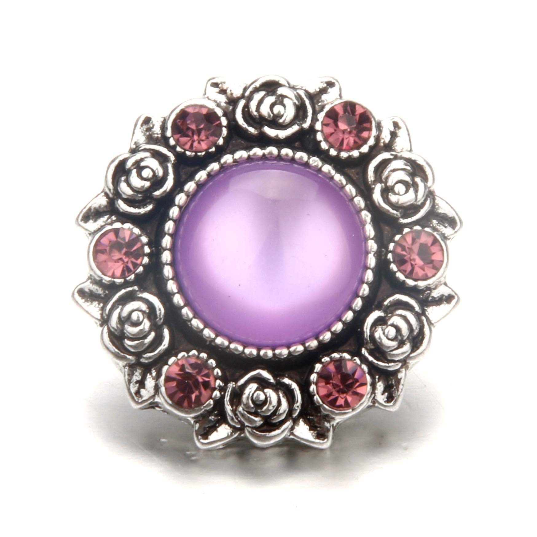 12pcs 18MM-20MM Purple Flower Shape Snap Jewelry Charms for DIY Bracelets, Necklaces & Craft Projects - Lovglisten Fashion Accessories