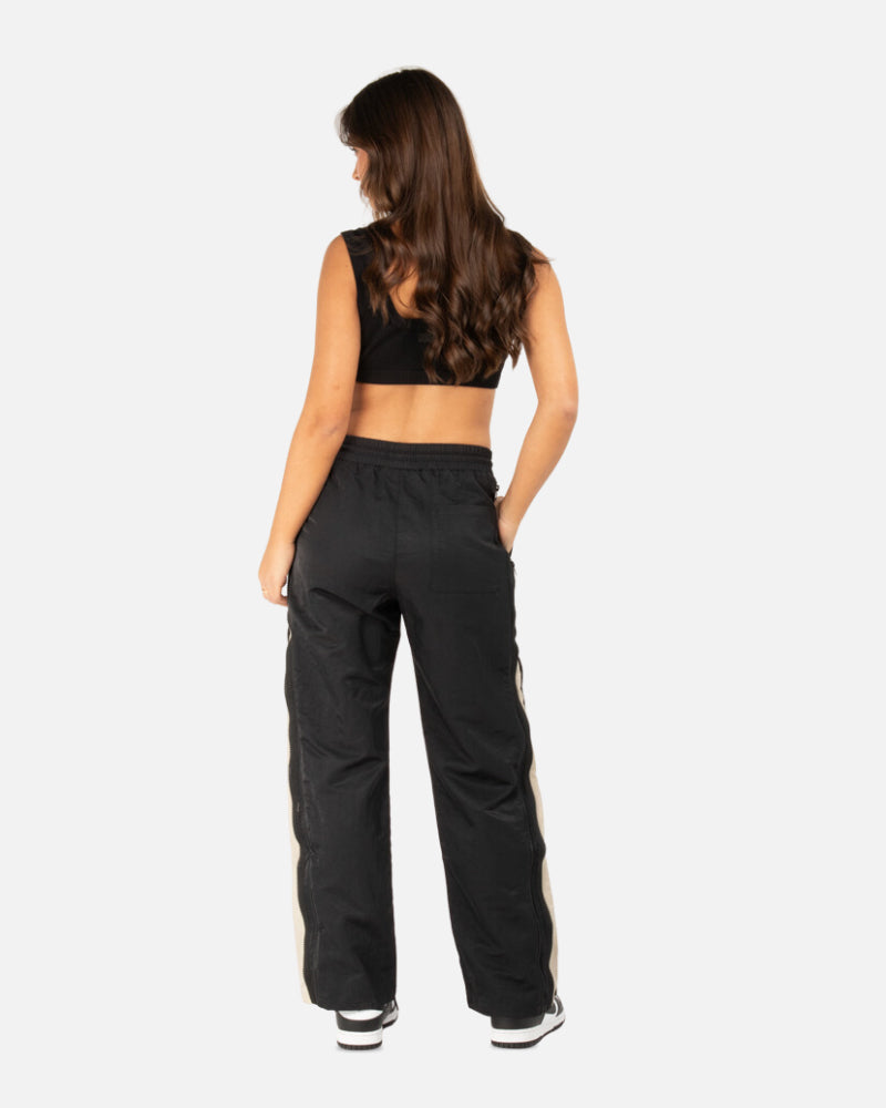 SSS Realism Reign Double Zip Track Pants for Men - Black Athletic Joggers with Side Pockets - Perfect for Running, Gym & Casual Wear