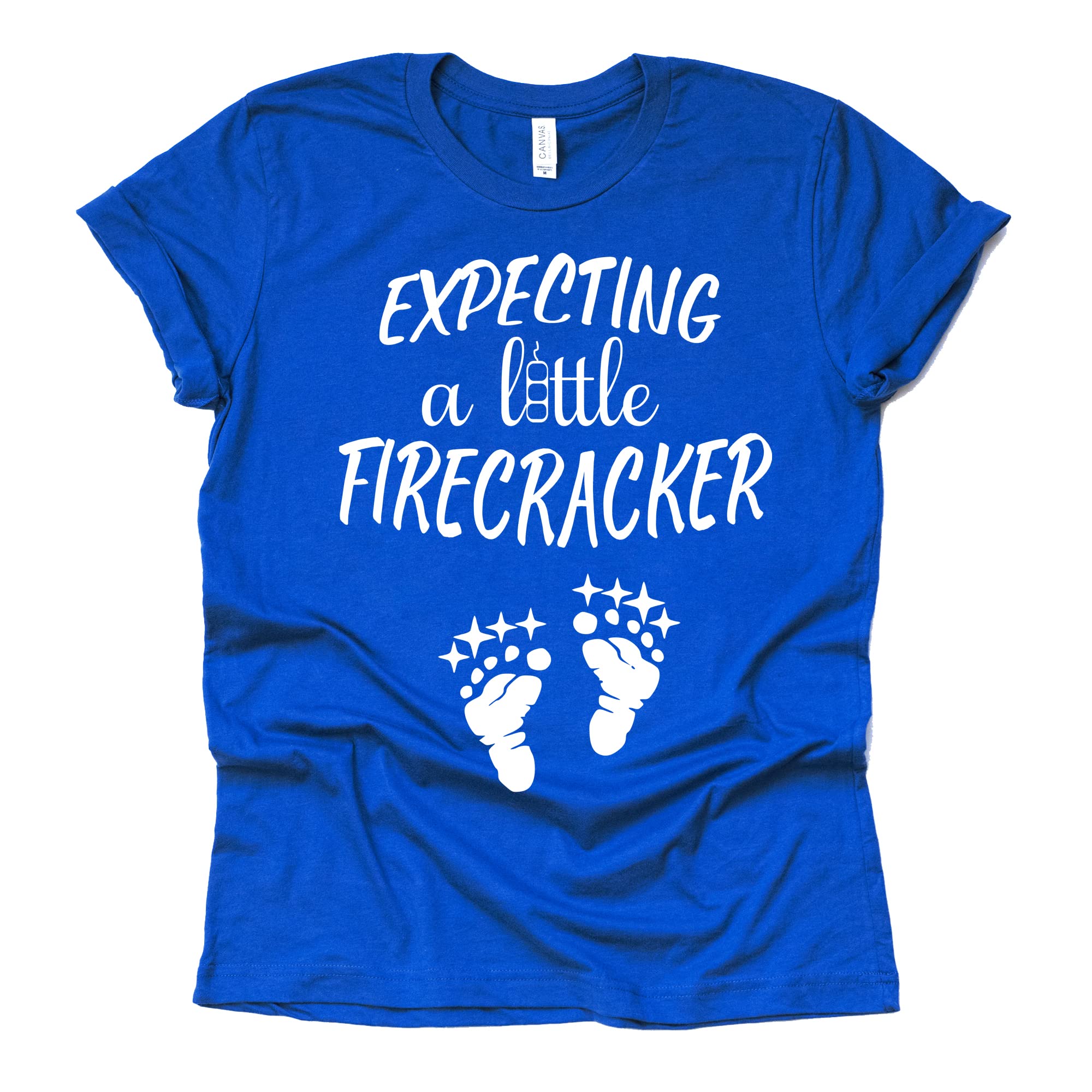 Vintage Retro 'Expecting a Little Firecracker' Baby Announcement Shirt - Cute Pregnancy Reveal Gift for New Moms | Perfect for Gender Reveal Parties & Maternity Photos