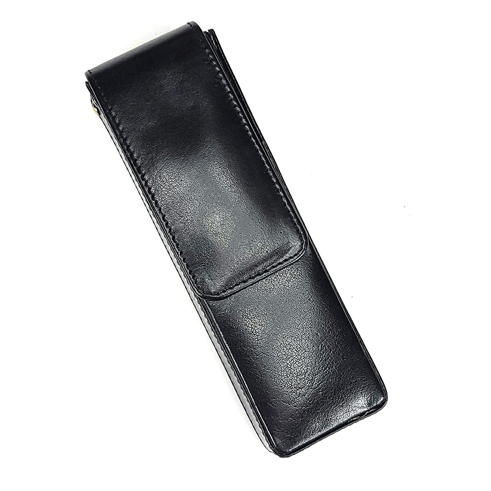 Premium Girologio Leather 2-Pen Magnetic Case - Black | Elegant & Secure Pen Holder for Office, School & Travel