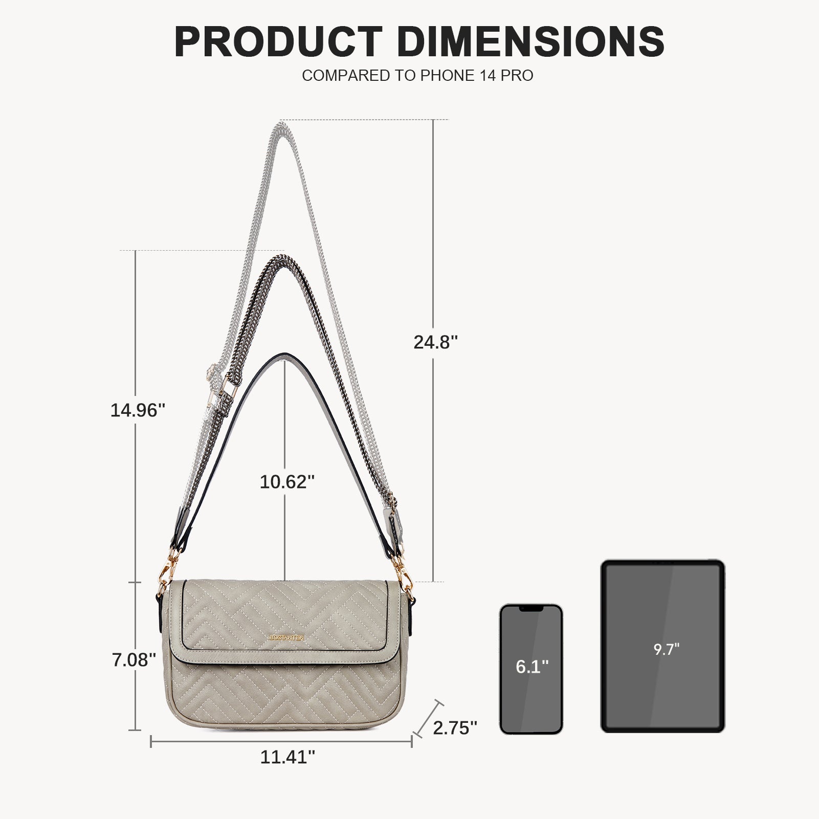 Kweli Quilted Vegan Leather Crossbody Purse for Women - Stylish & Cruelty-Free Handbag for Everyday Use, Work, and Travel