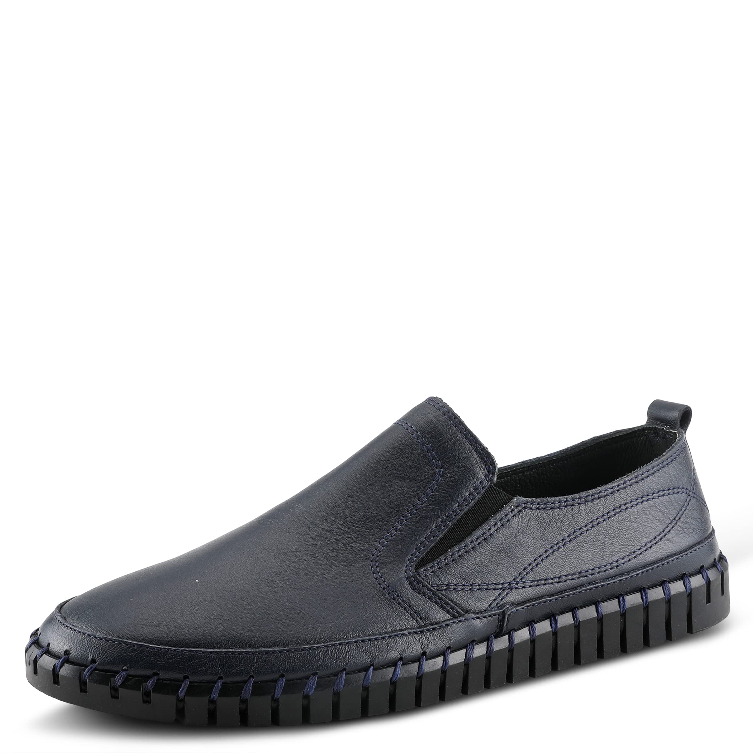 Spring Step Men's Whip Slip-On Leather Loafers - Comfortable Casual Shoes for Work, Office & Everyday Wear