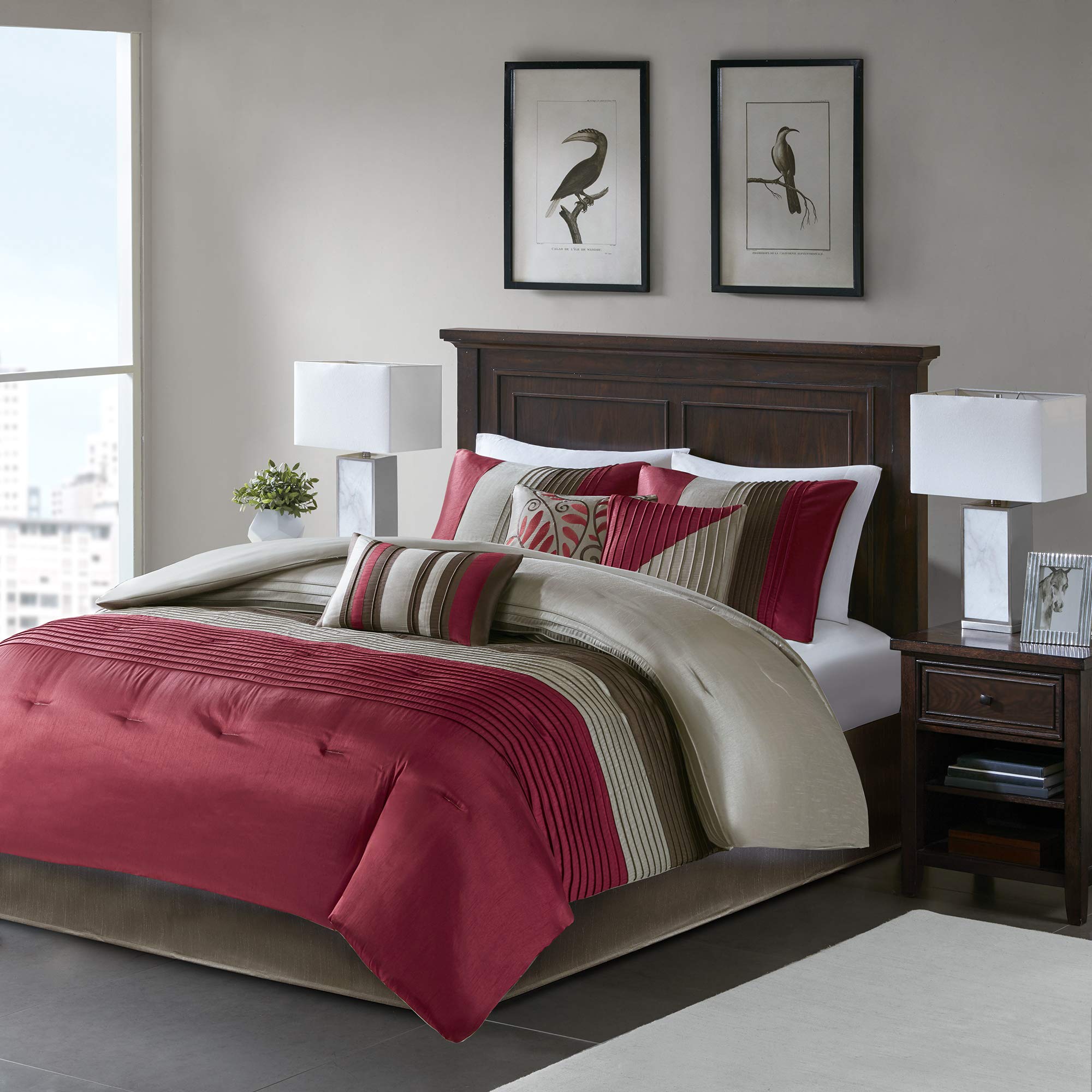Madison Park Amherst Faux Silk Comforter Set - Queen Size 90