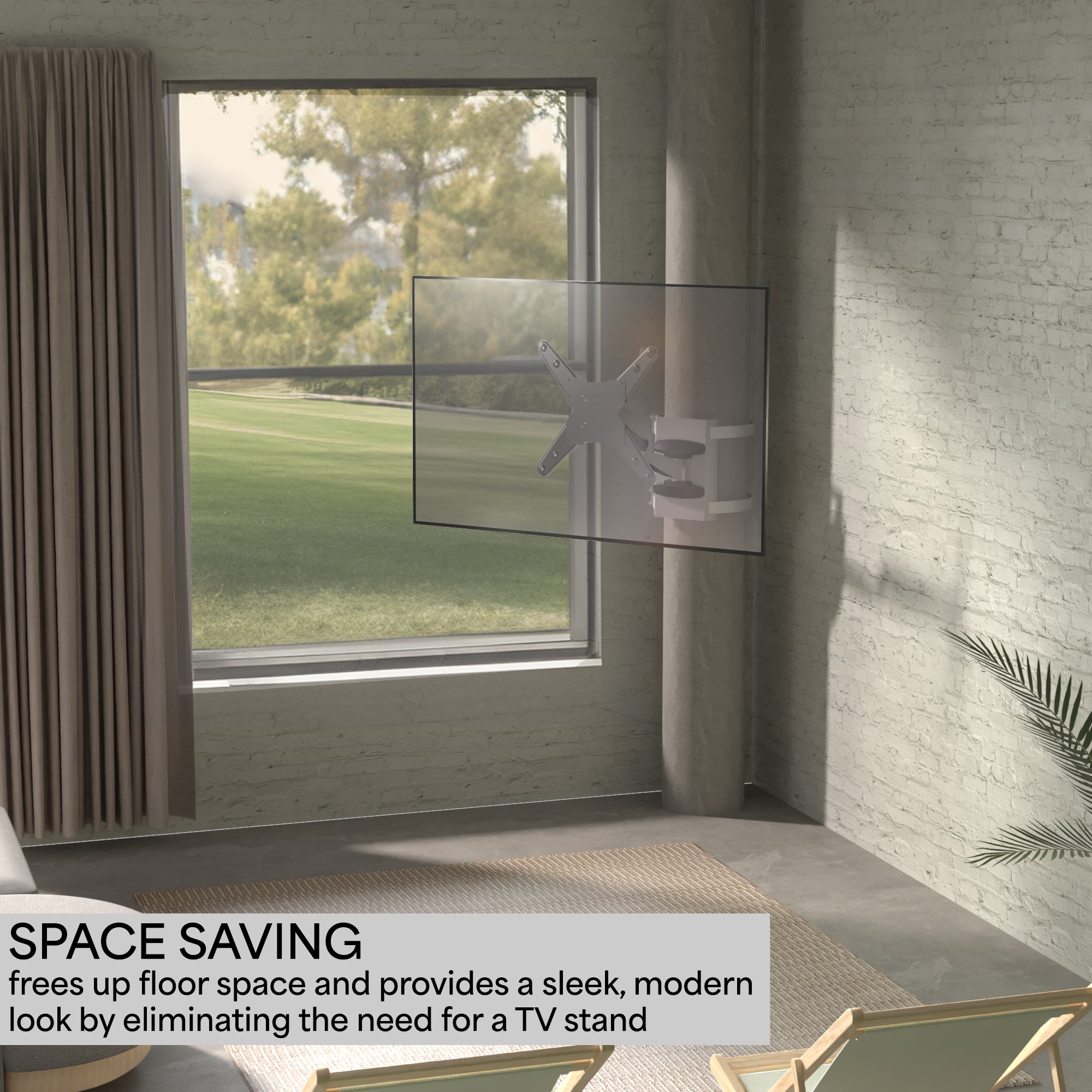 Exposed Column Pneumatic TV Wall Mount Bracket for 40-70 Inch Flat Screen TVs - Perfect for Living Room, Bedroom & Home Theater Installation