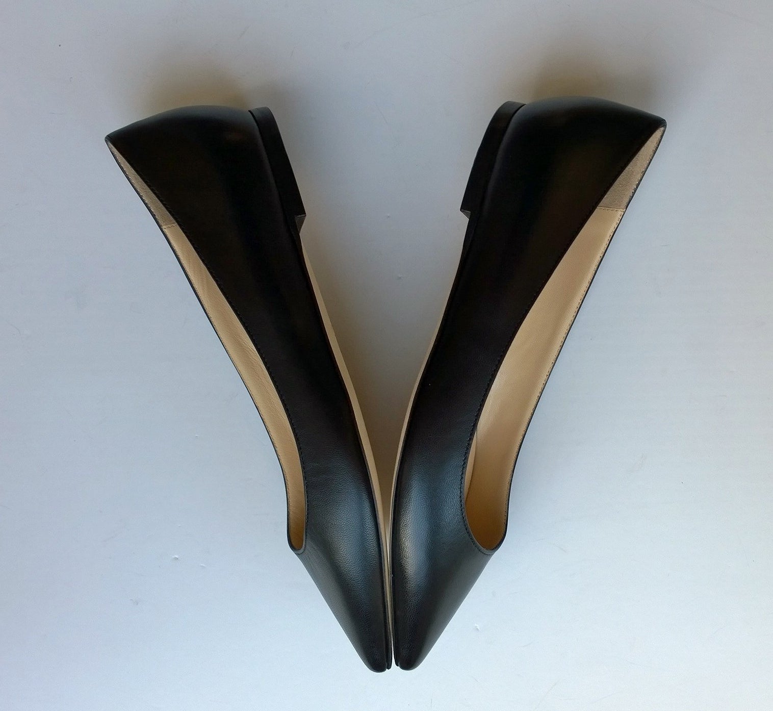 Jimmy Choo Romy Black Leather Pumps - Women's Classic Pointed Toe Flats for Work, Party & Evening Wear | Comfortable Dress Shoes for Office & Special Occasions