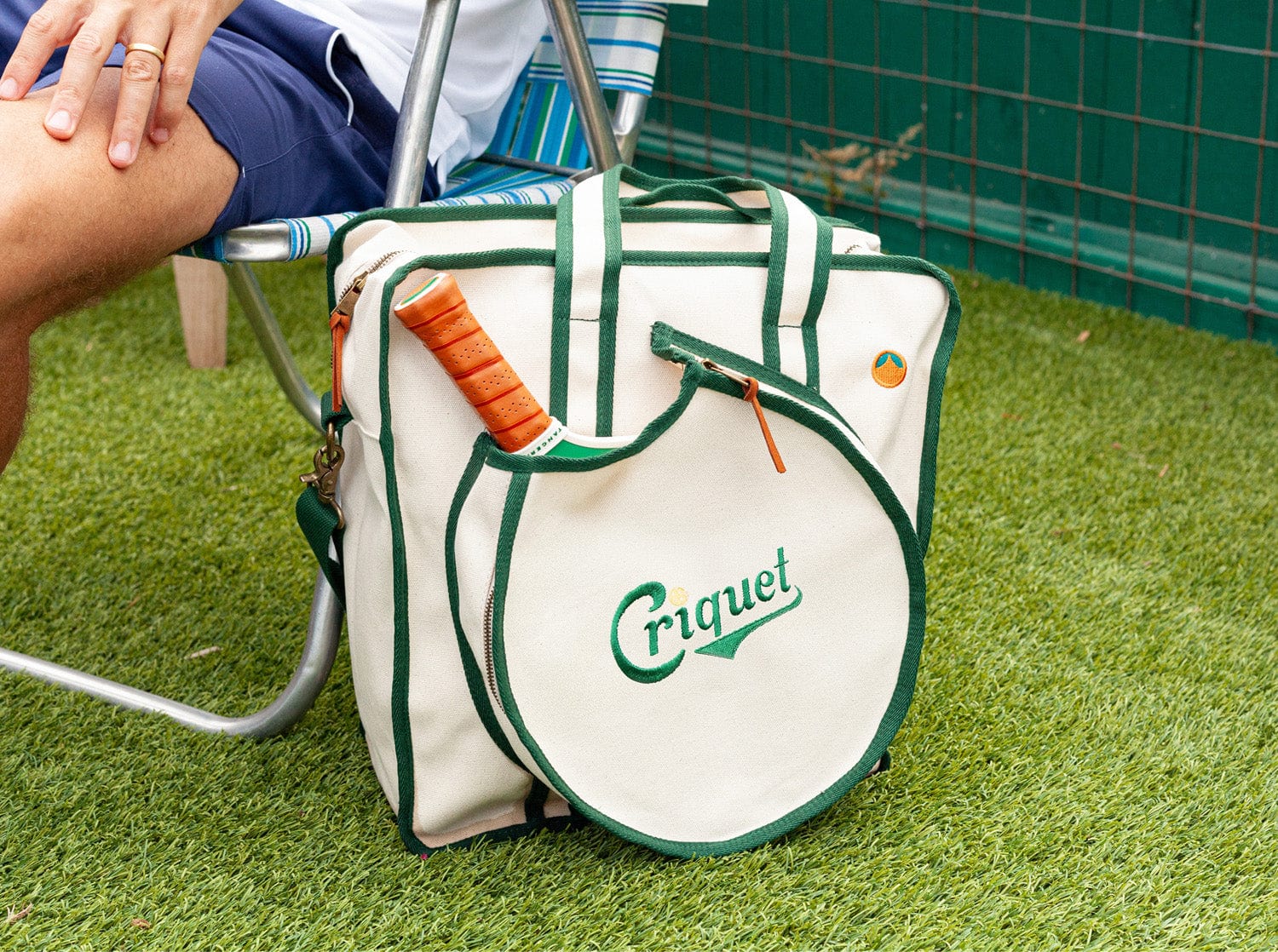 Criquet x Tangerine Pickleball Paddle Bag - Premium Tennis & Pickleball Accessories for Men & Women - Durable Sports Equipment with Multiple Pockets - Perfect for Court, Gym & Travel - Script Green