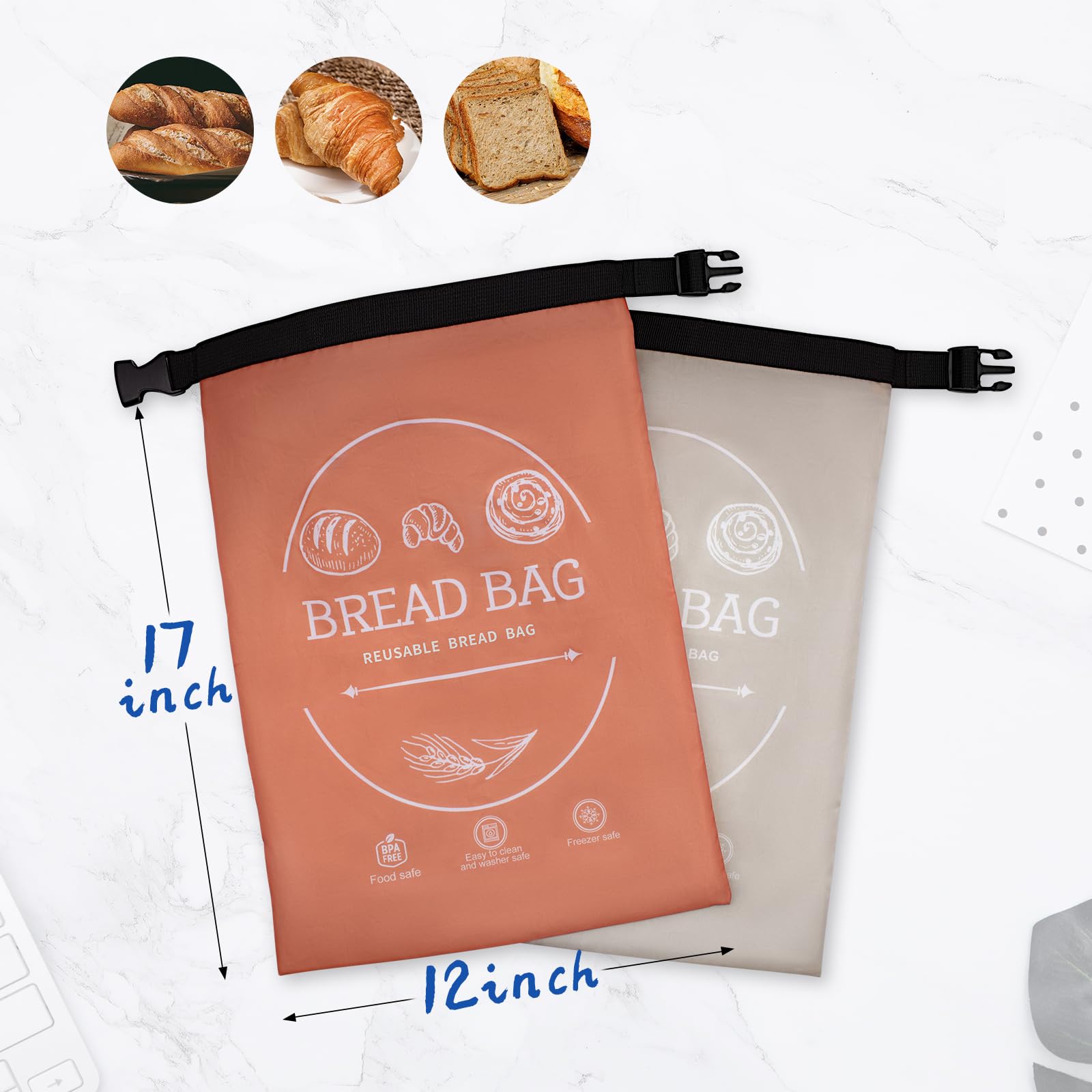 2 Pack Reusable Bread Bags with Beeswax Food Wraps - Eco-Friendly Storage for Homemade Bread, Sourdough & Baked Goods | Perfect for Freezer, Pantry & On-the-Go Freshness