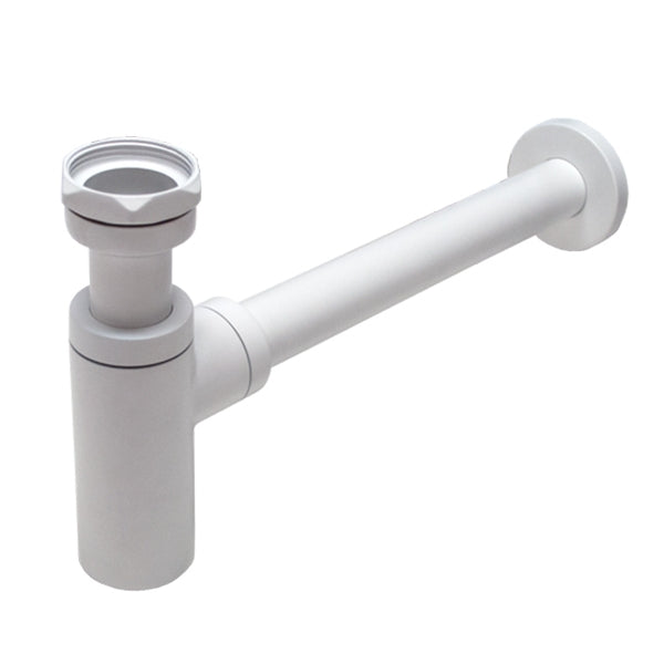 ADP Subway Bottle Trap Matte White - Durable Stainless Steel Sink Drain for Kitchen & Bathroom - Perfect for Modern Home & Commercial Use