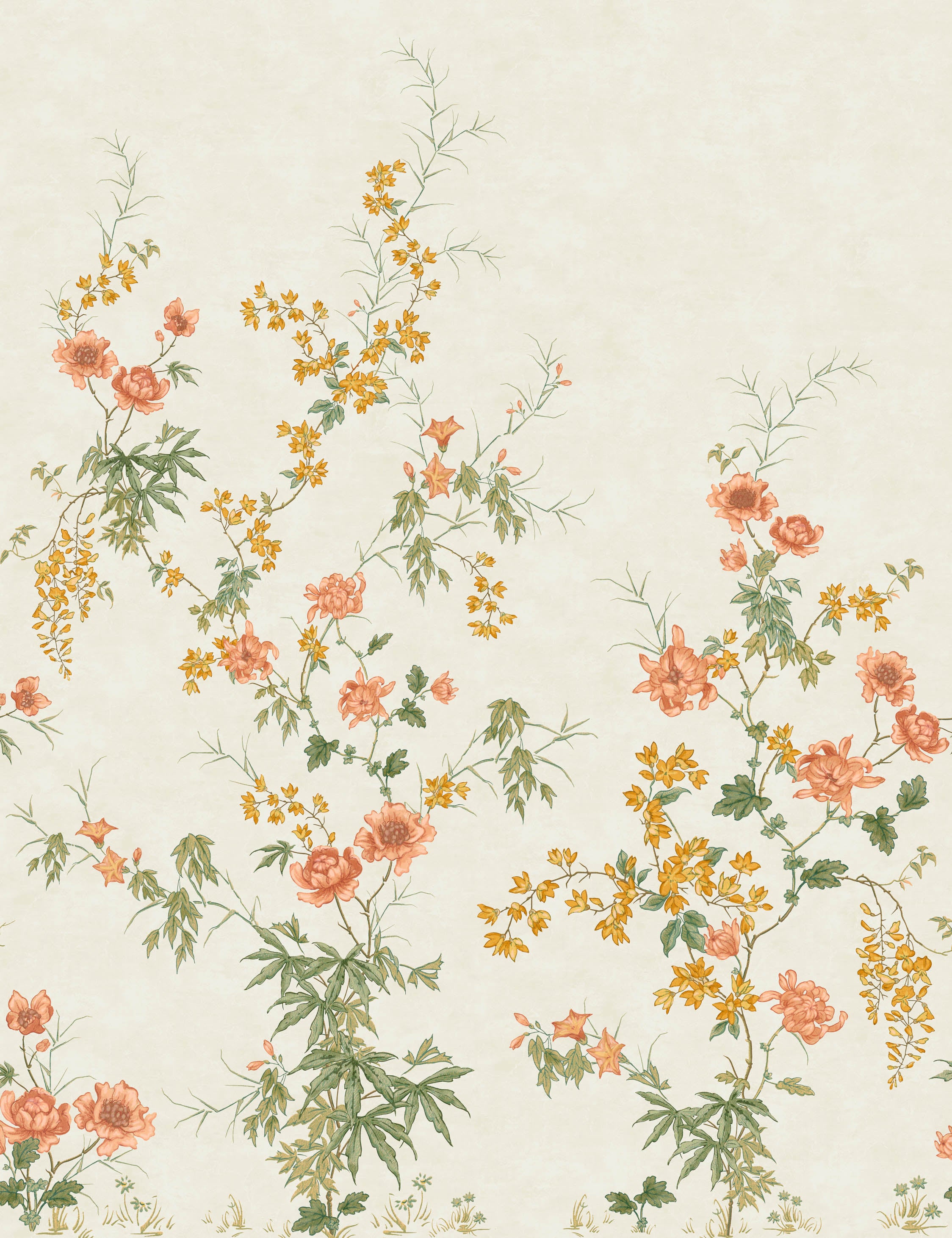 Fleurine Ivory Wallpaper Mural Swatch - Premium Peel & Stick Wallpaper Sample for Home Decor | Perfect for Living Room, Bedroom & Nursery Accent Walls