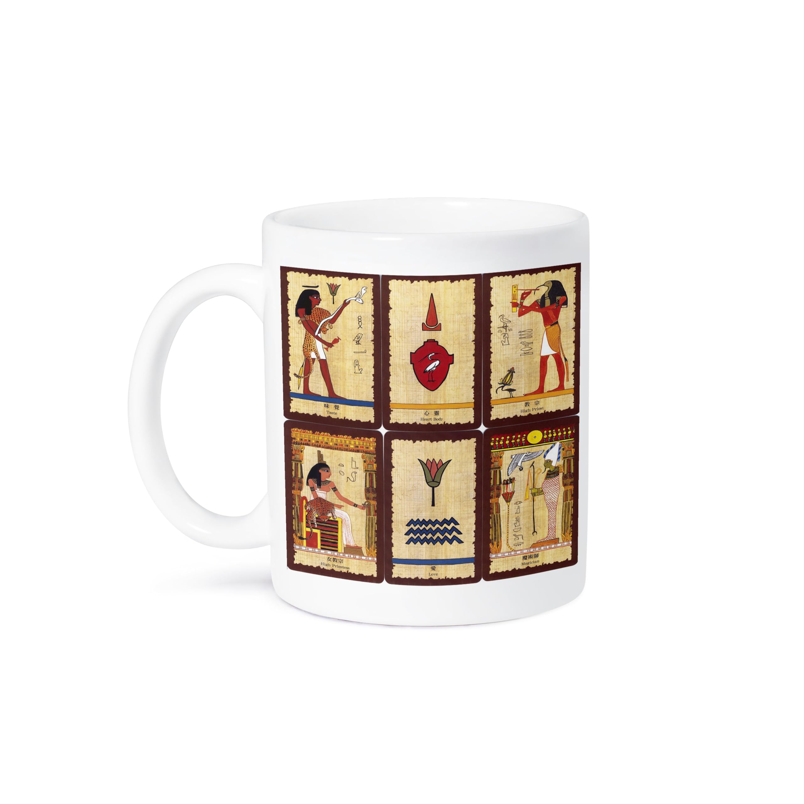 3D Rose 15oz Ancient Egyptian Tarot Cards Coffee Mug - Funny Novelty Gift for Tarot Lovers, Coffee & Tea Drinkers - Perfect for Home, Office & Gift Giving