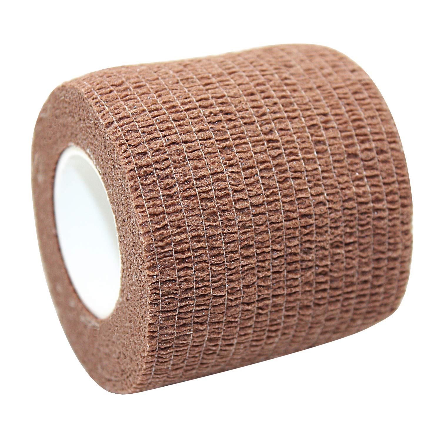 Vet Wrap Medical Tape - 2 Inch x 12 Pack Self Adhesive Cohesive Bandage for Wound Care, First Aid & Sports Injuries | Dark Skin Tone Fabric Bandages | Stretchy Self Sticking Wrap for Humans & Pets | Perfect for First Aid Kits, Veterinary Use & Athletic Support